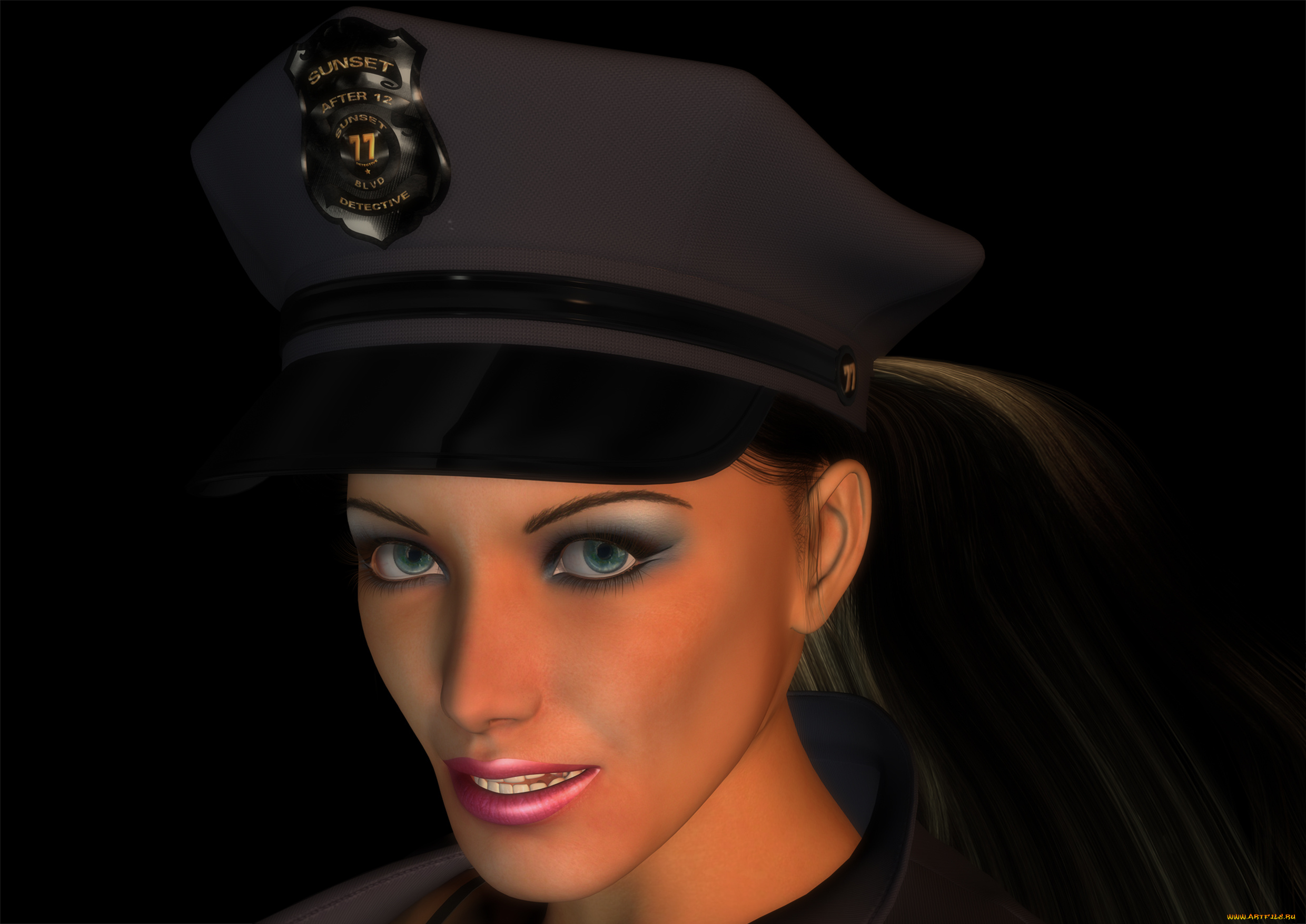 3д, графика, портрет, , portraits, коп, фон, взгляд, девушка