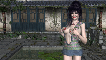 Картинка 3д+графика люди+ people девушка фон взгляд