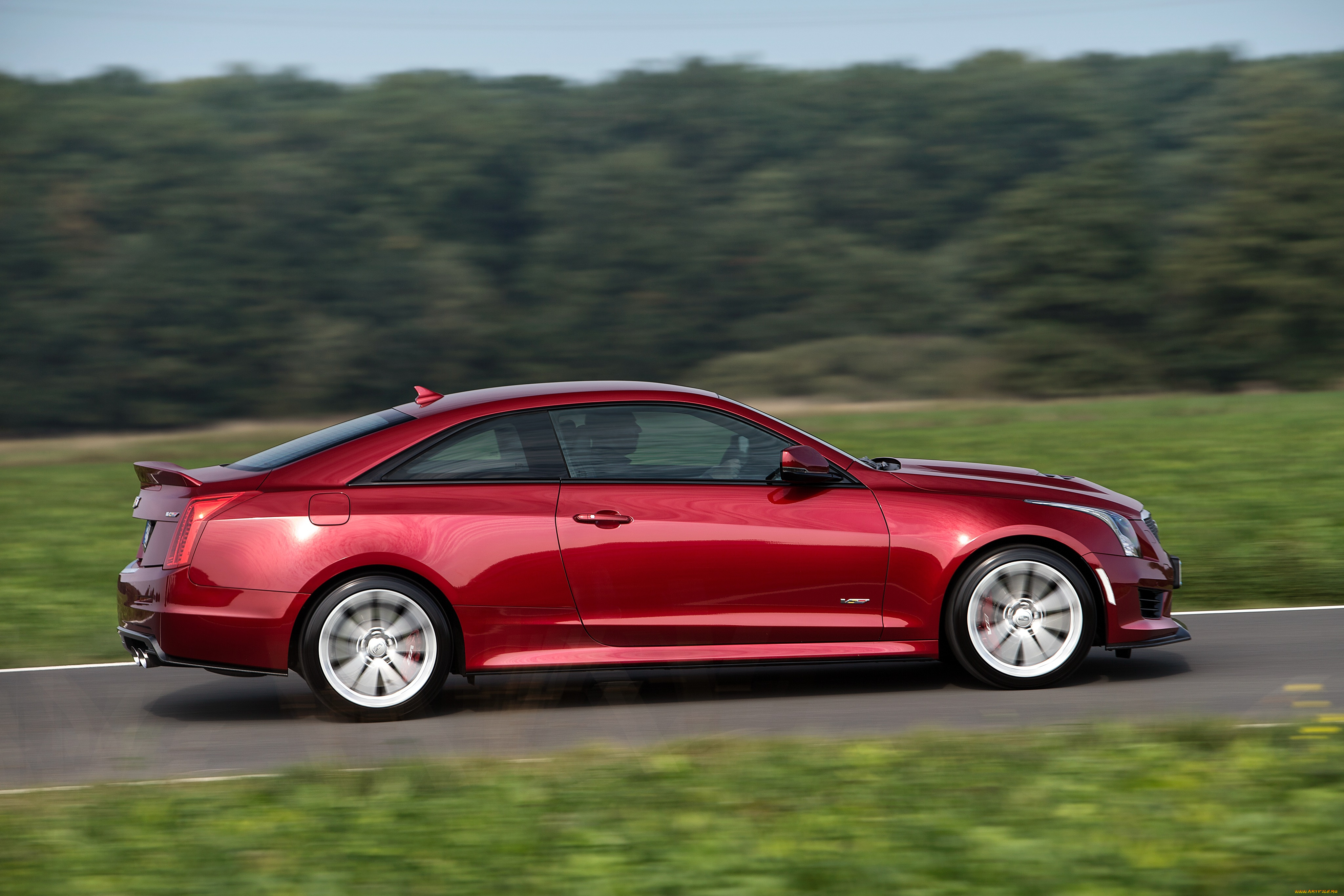 автомобили, cadillac, eu-spec, красный, coupe, ats-v, 2015г
