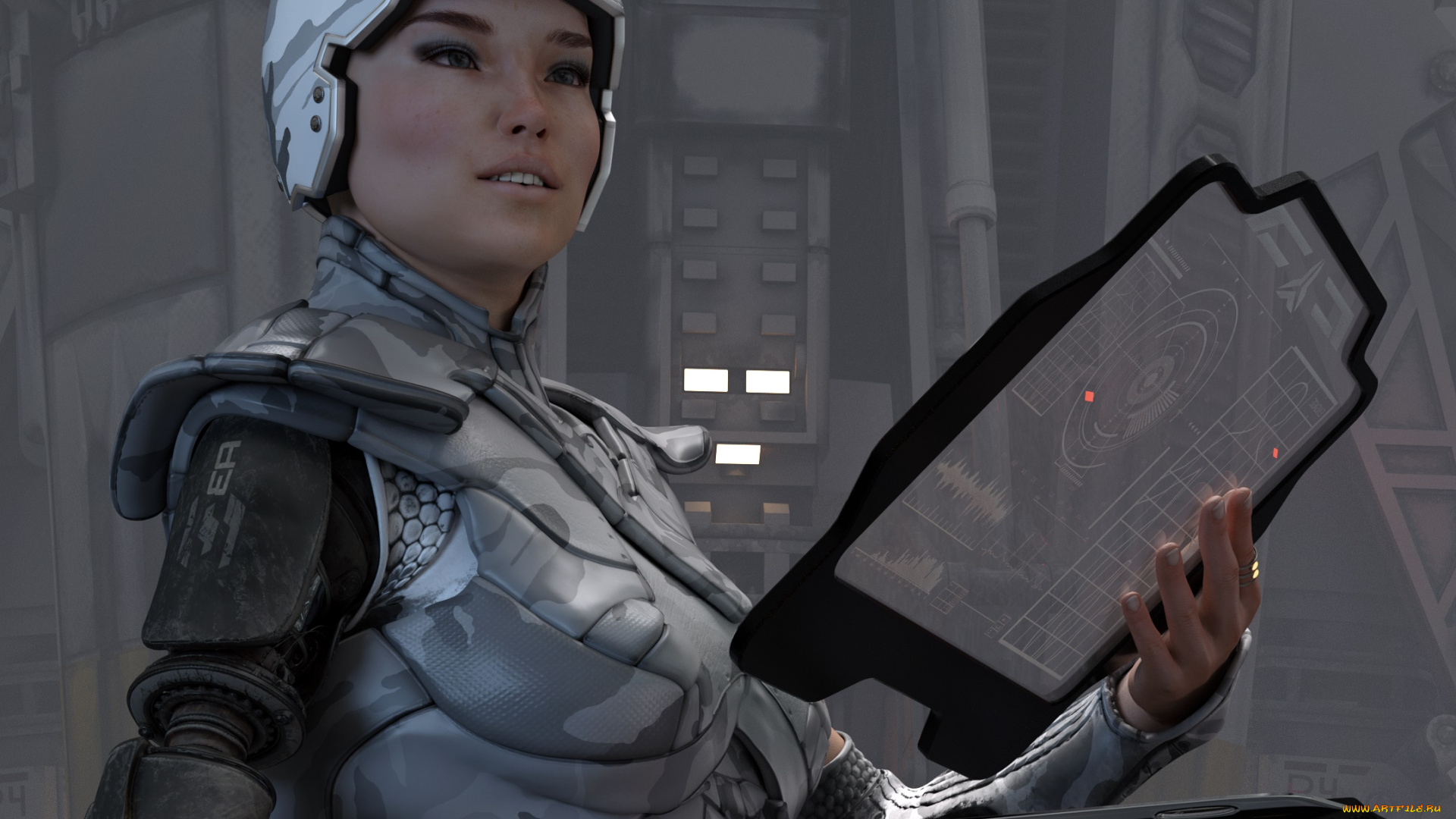 3д, графика, фантазия, , fantasy, девушка, взгляд, фон