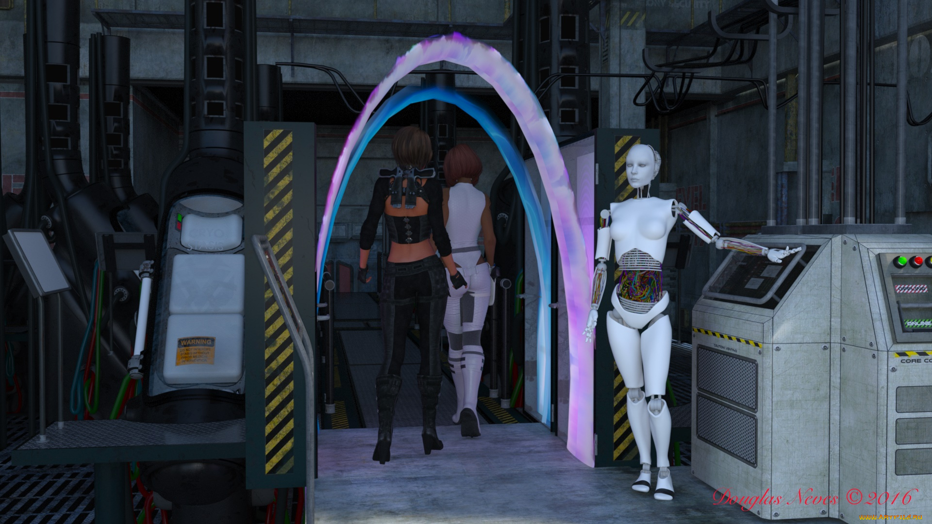 3д, графика, фантазия, , fantasy, девушки, взгляд, фон