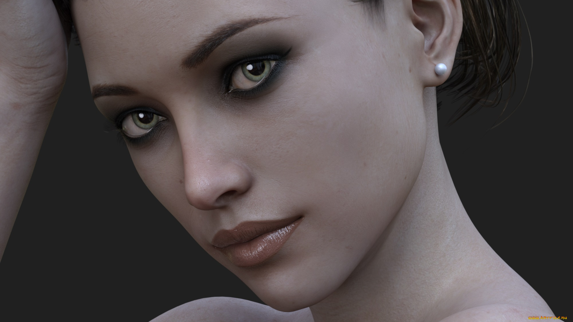 3д, графика, портрет, , portraits, девушка, взгляд, фон