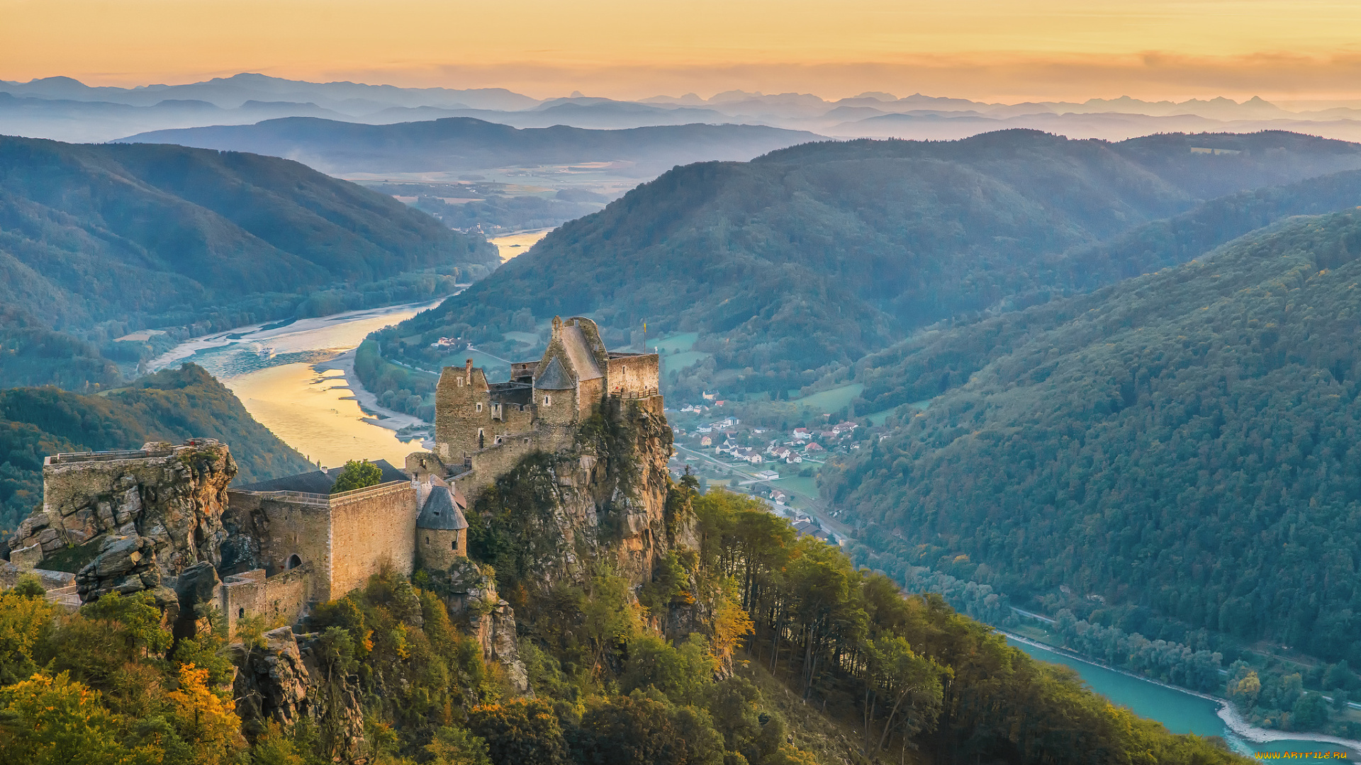 aggstein, castle, города, замки, австрии, обзор