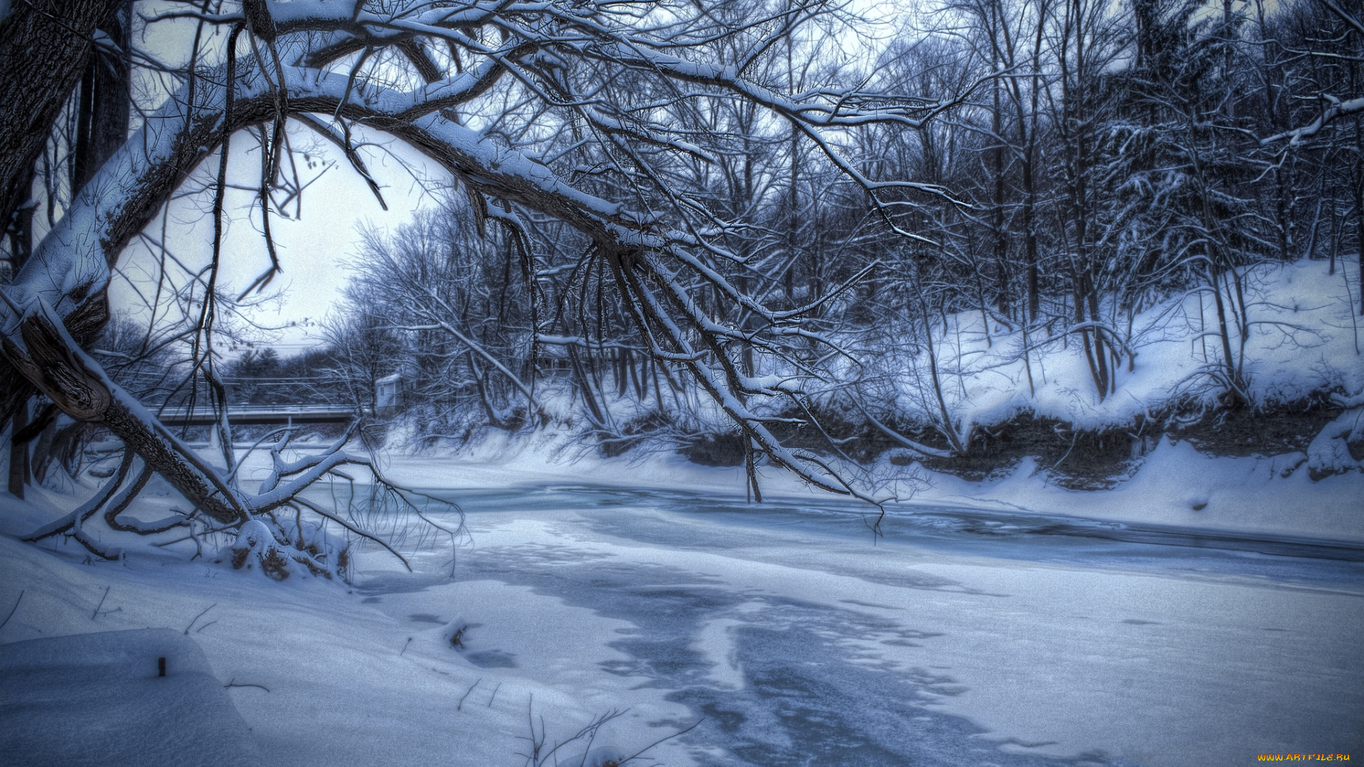 природа, зима, снег