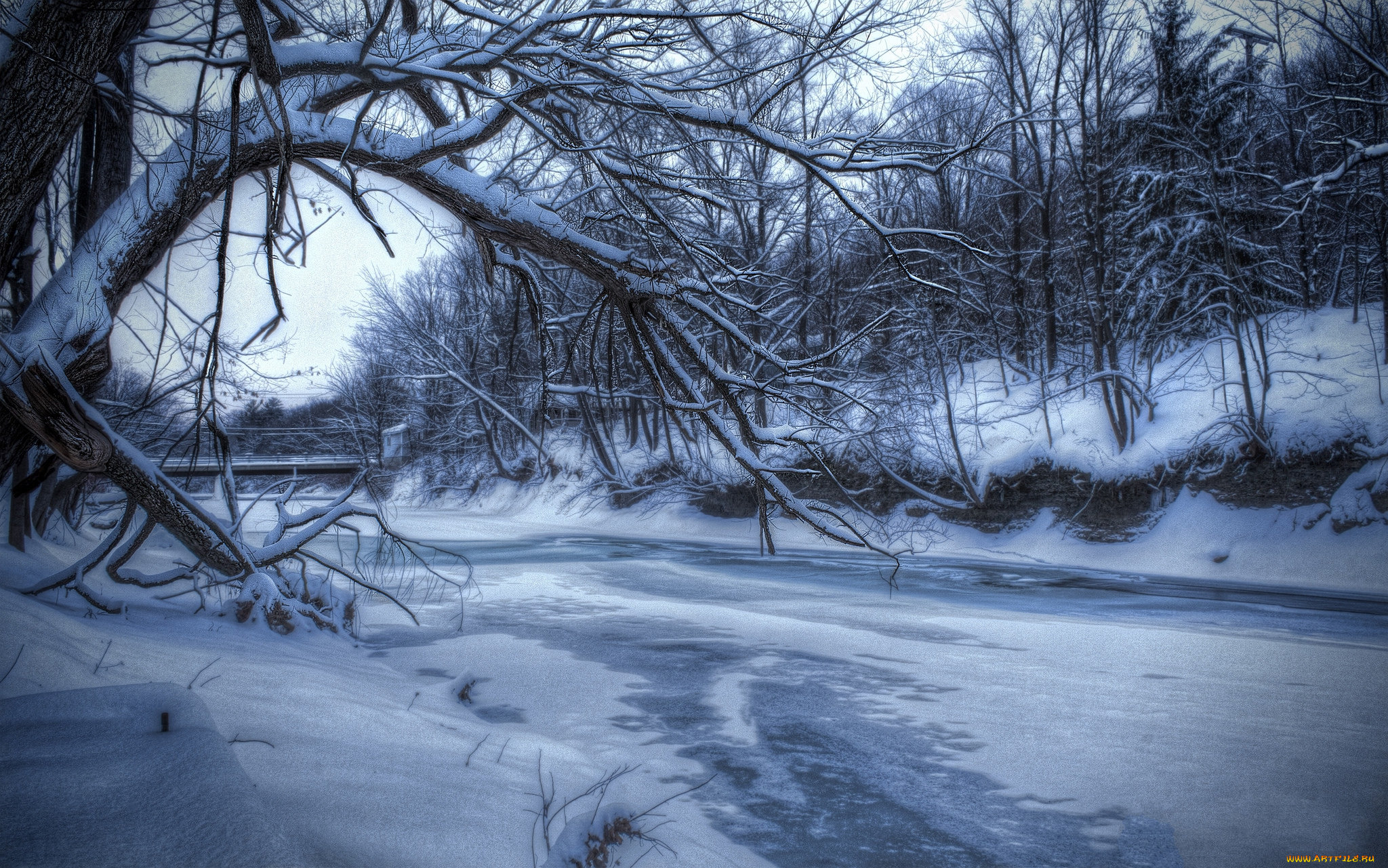 природа, зима, снег