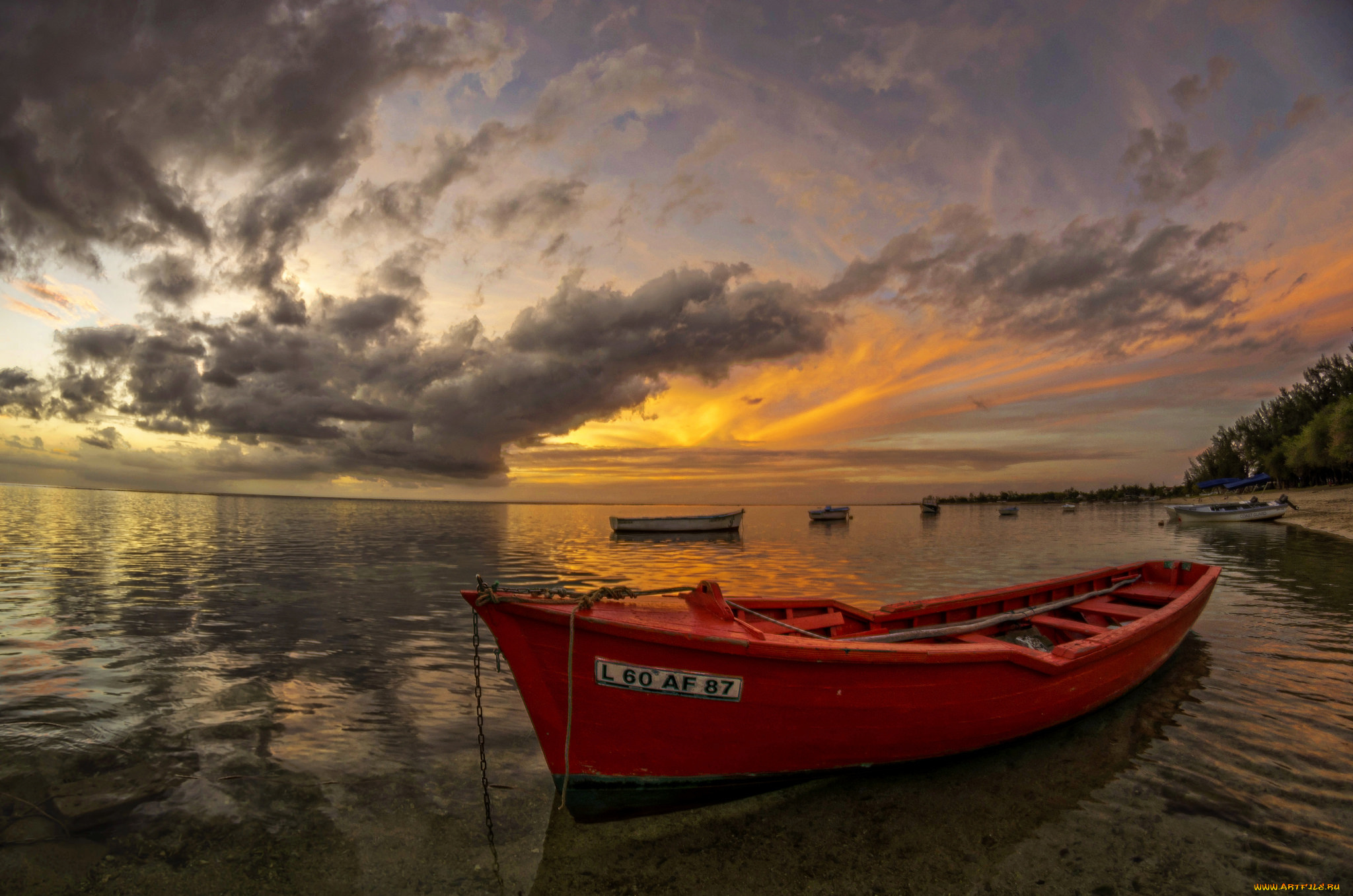 корабли, лодки, , шлюпки, рассвет