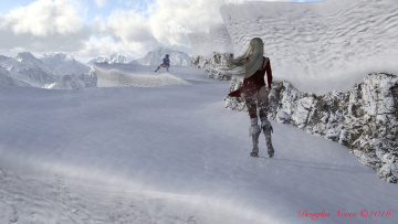 обоя 3д графика, эльфы , elves, эльфийка, взгляд, фон