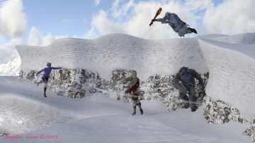 обоя 3д графика, эльфы , elves, эльфийка, взгляд, фон, существо