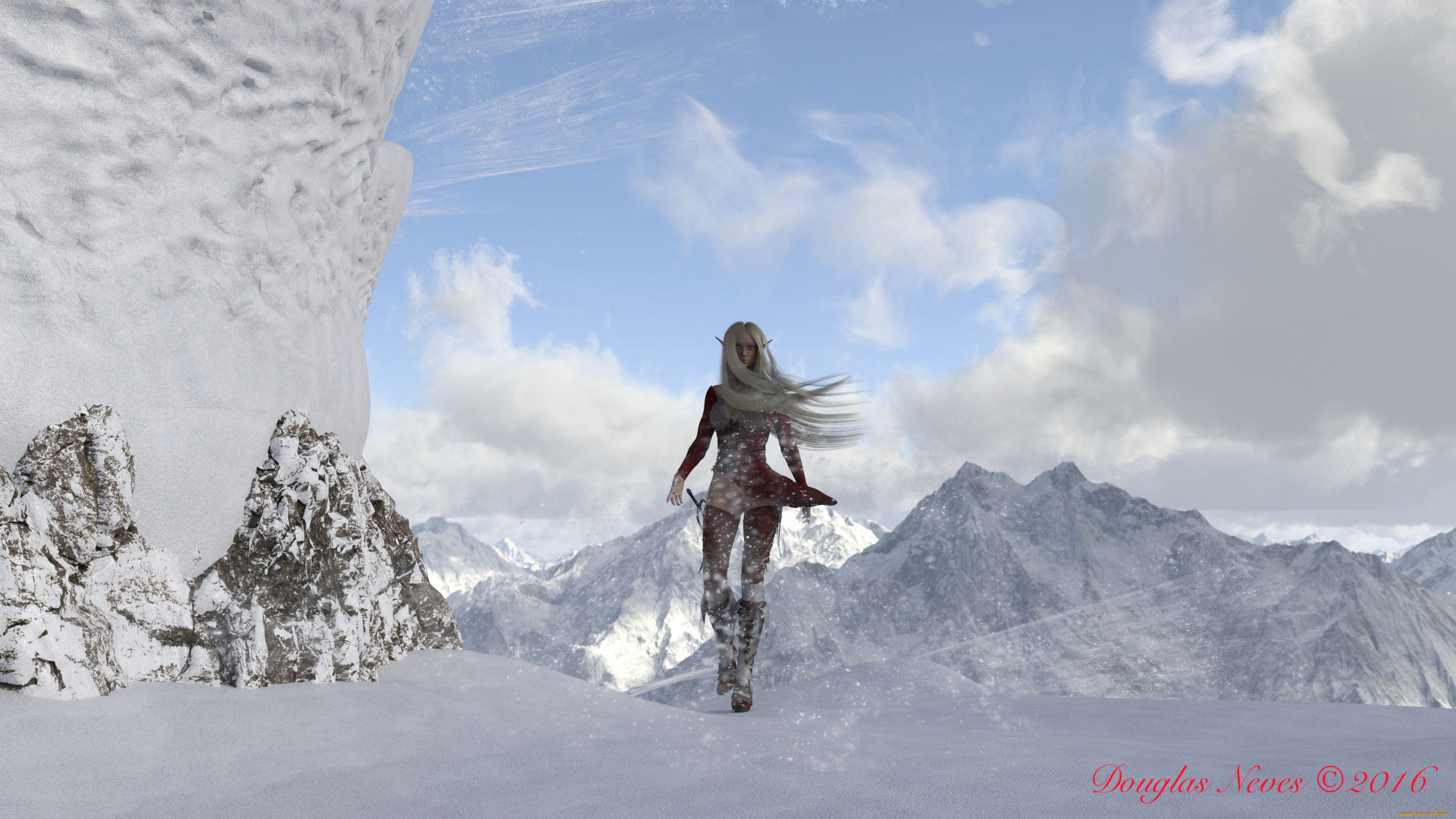 3д, графика, эльфы, , elves, эльфийка, фон, взгляд