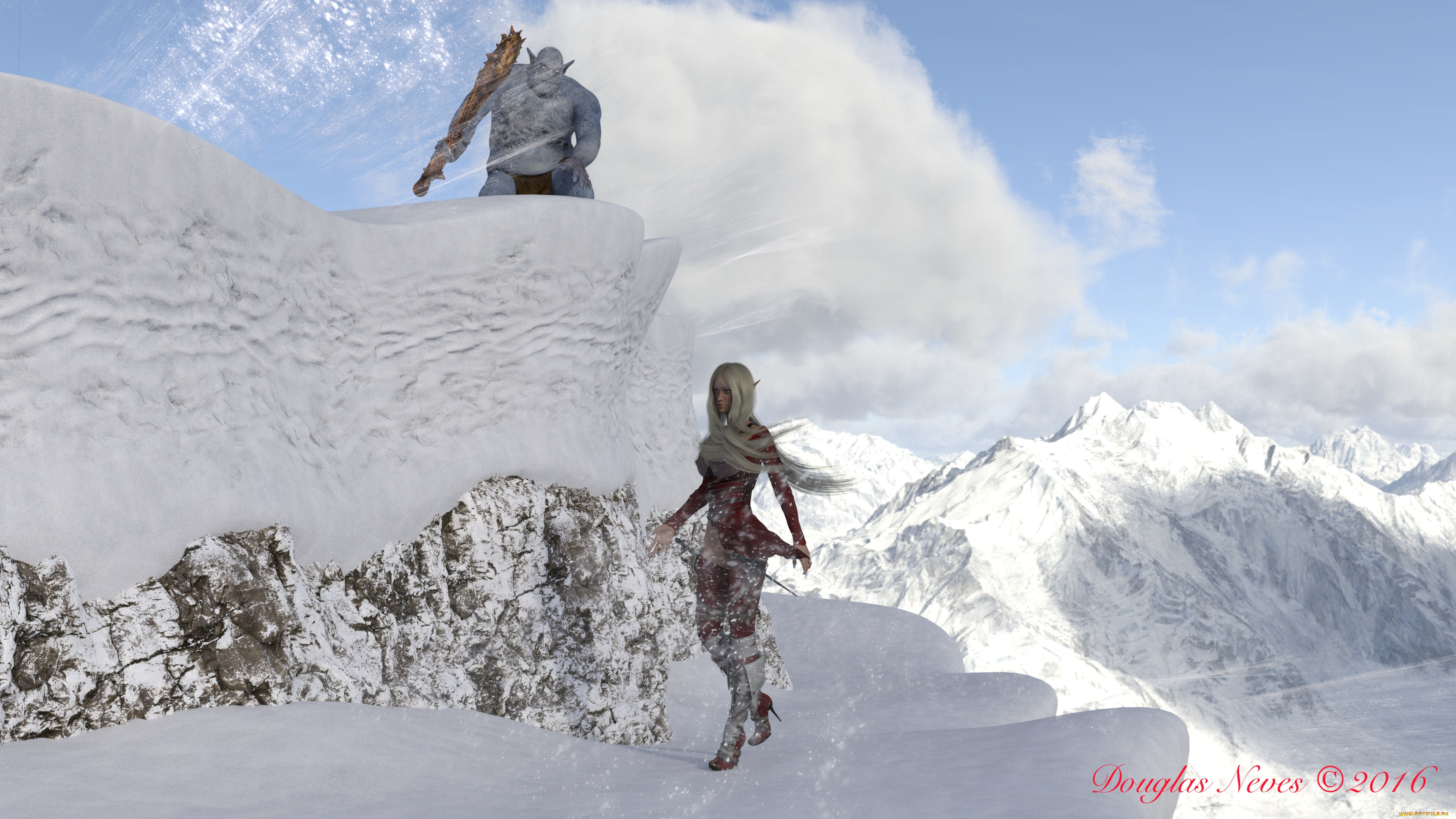 3д, графика, эльфы, , elves, эльфийка, взгляд, фон, существо