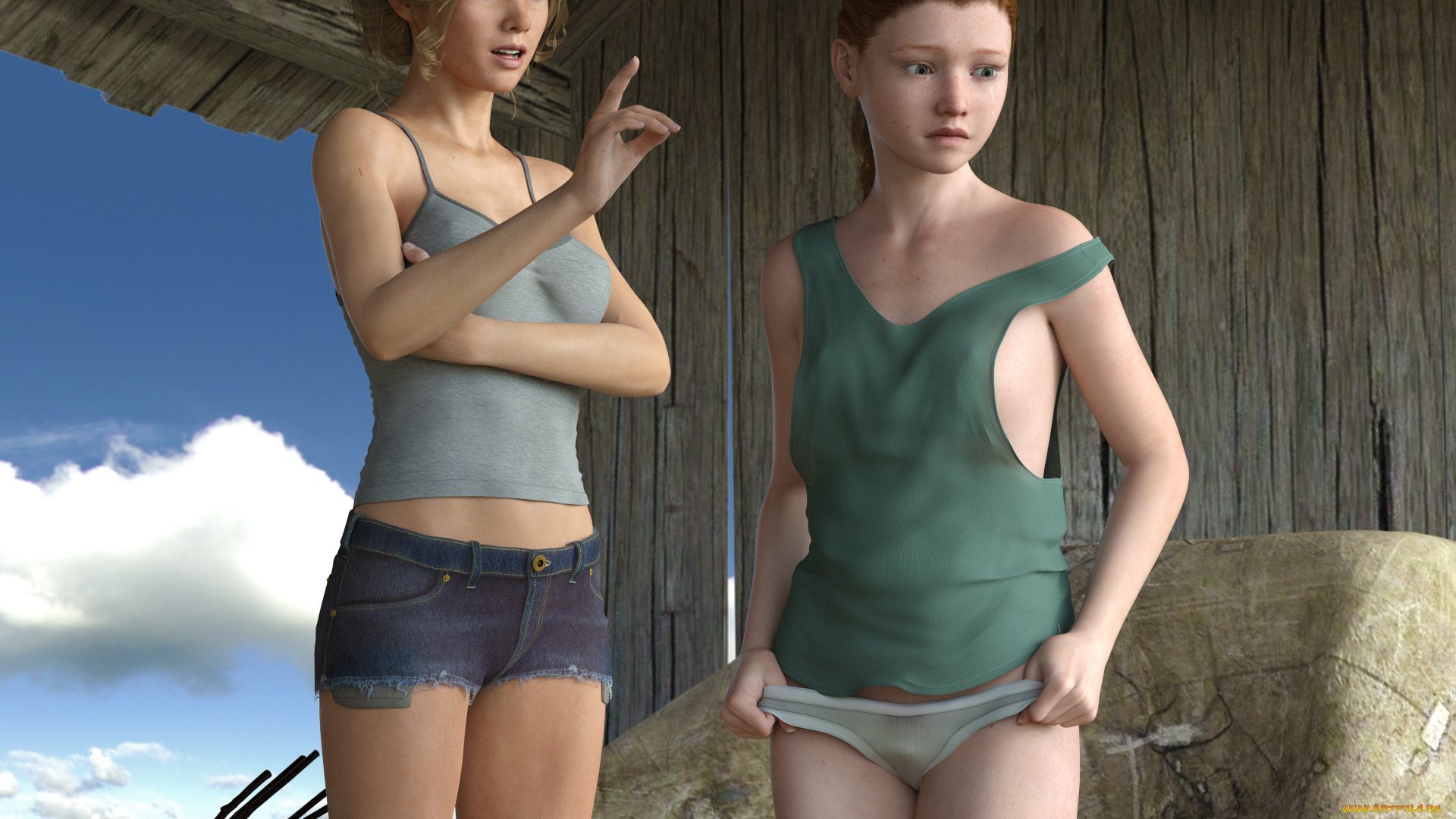 3д, графика, люди, , people, фон, взгляд, девушки