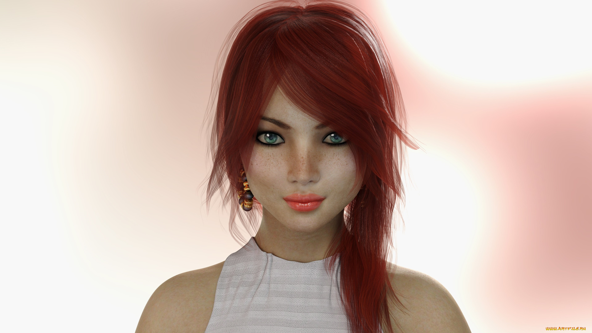 3д, графика, портрет, , portraits, взгляд, девушка, фон
