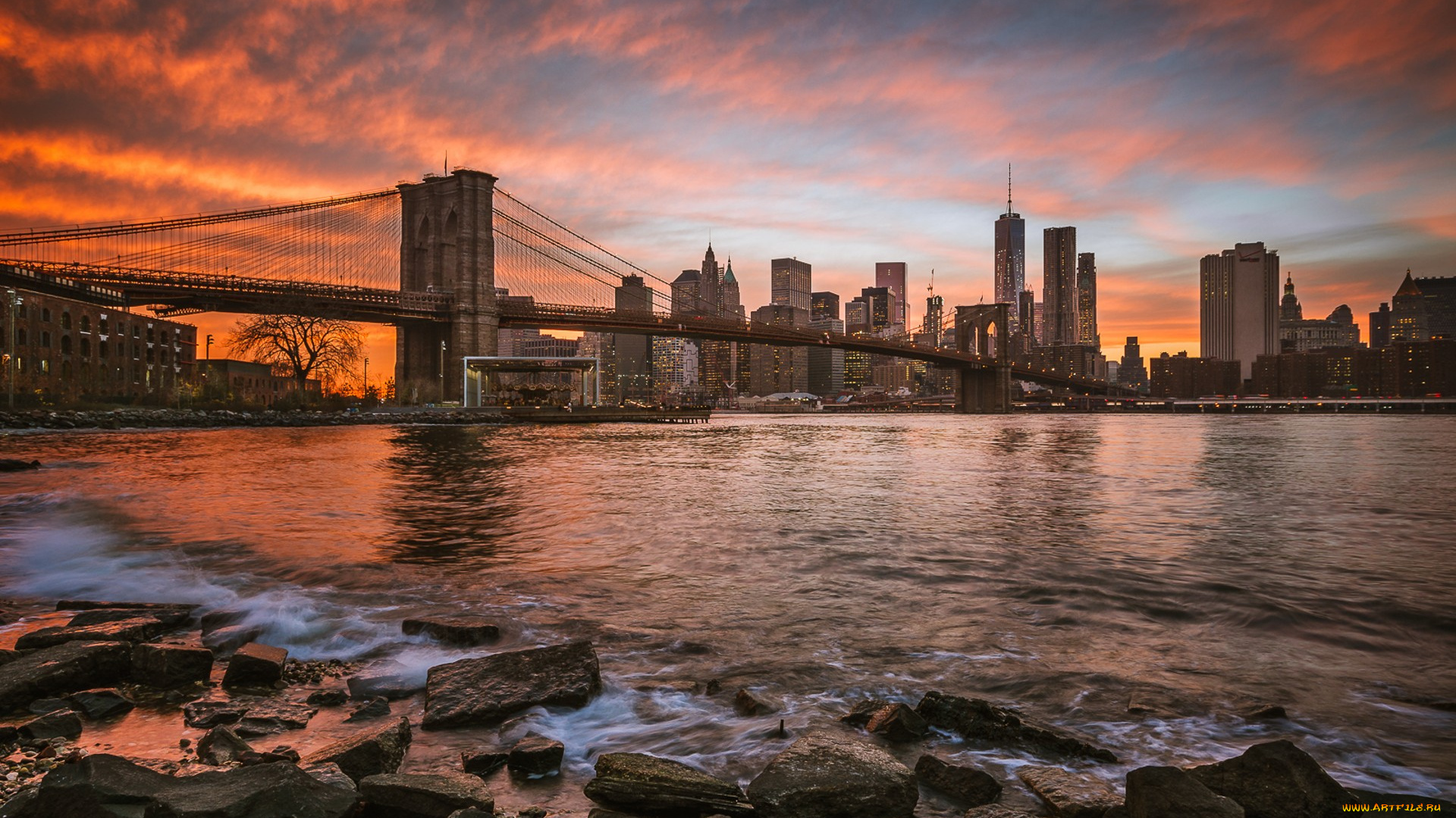 manhattan, города, нью-йорк, , сша, панорама, мост