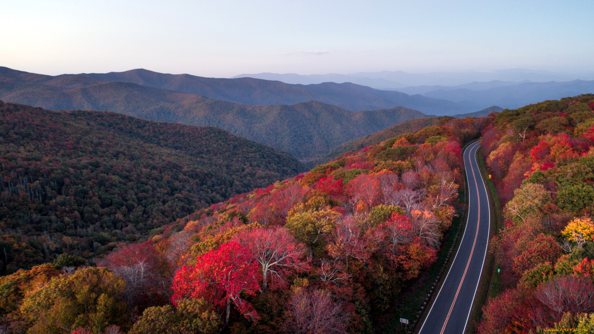 природа, дороги, шоссе, дорога, лес, горы