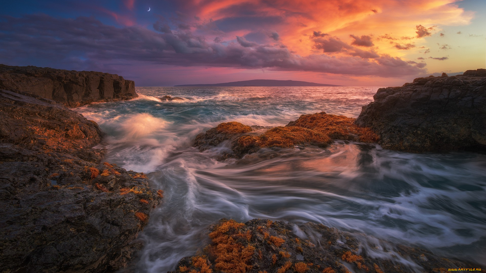 природа, побережье, простор