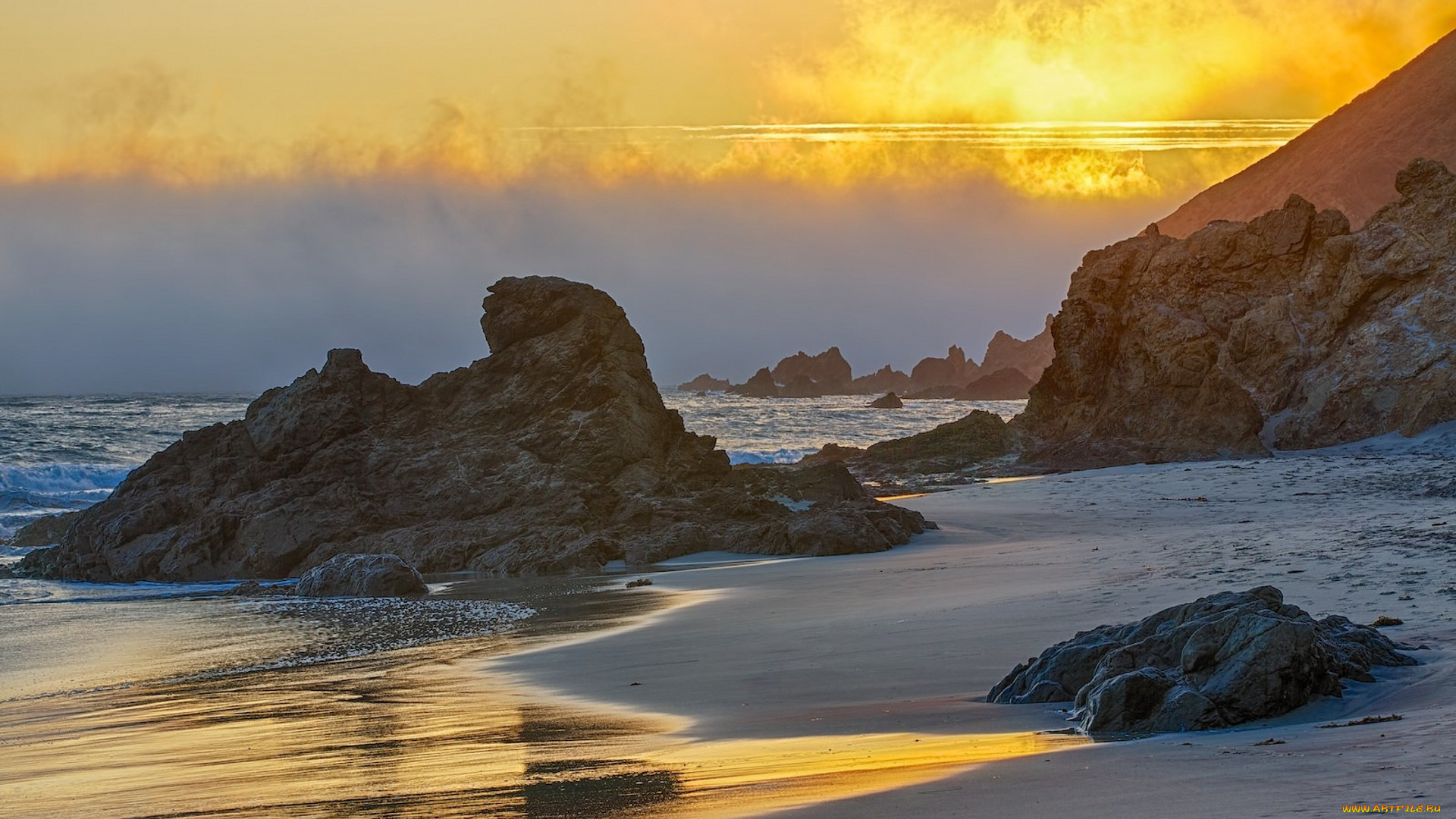 природа, побережье, простор