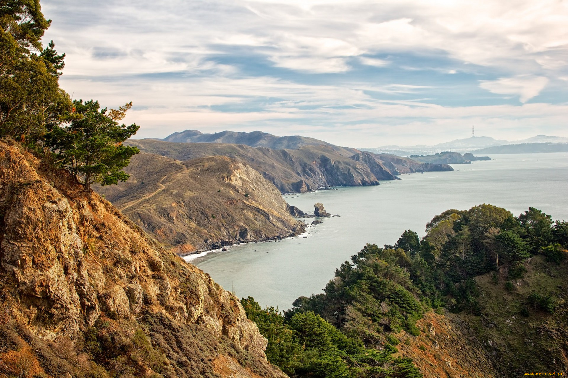 природа, побережье, простор