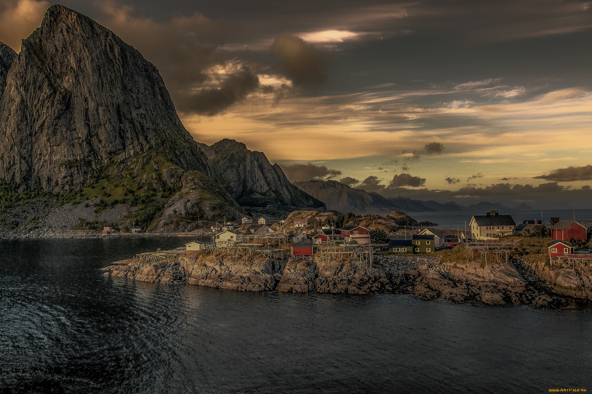 golden, hamnoy, города, -, пейзажи, побережье