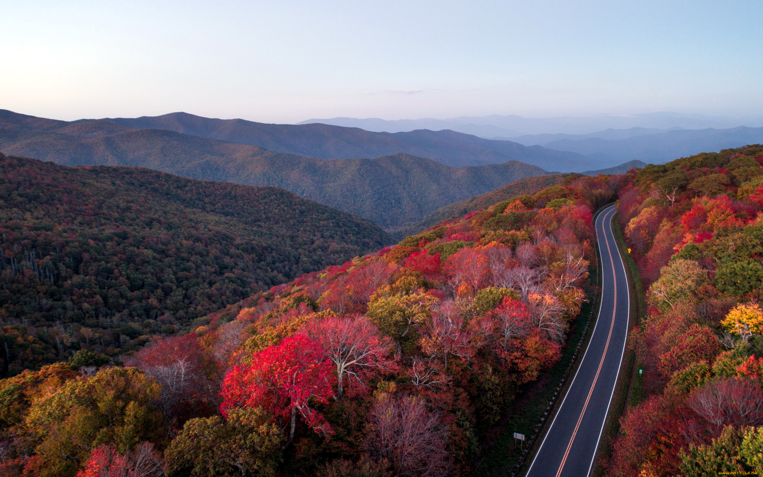 природа, дороги, шоссе, дорога, лес, горы