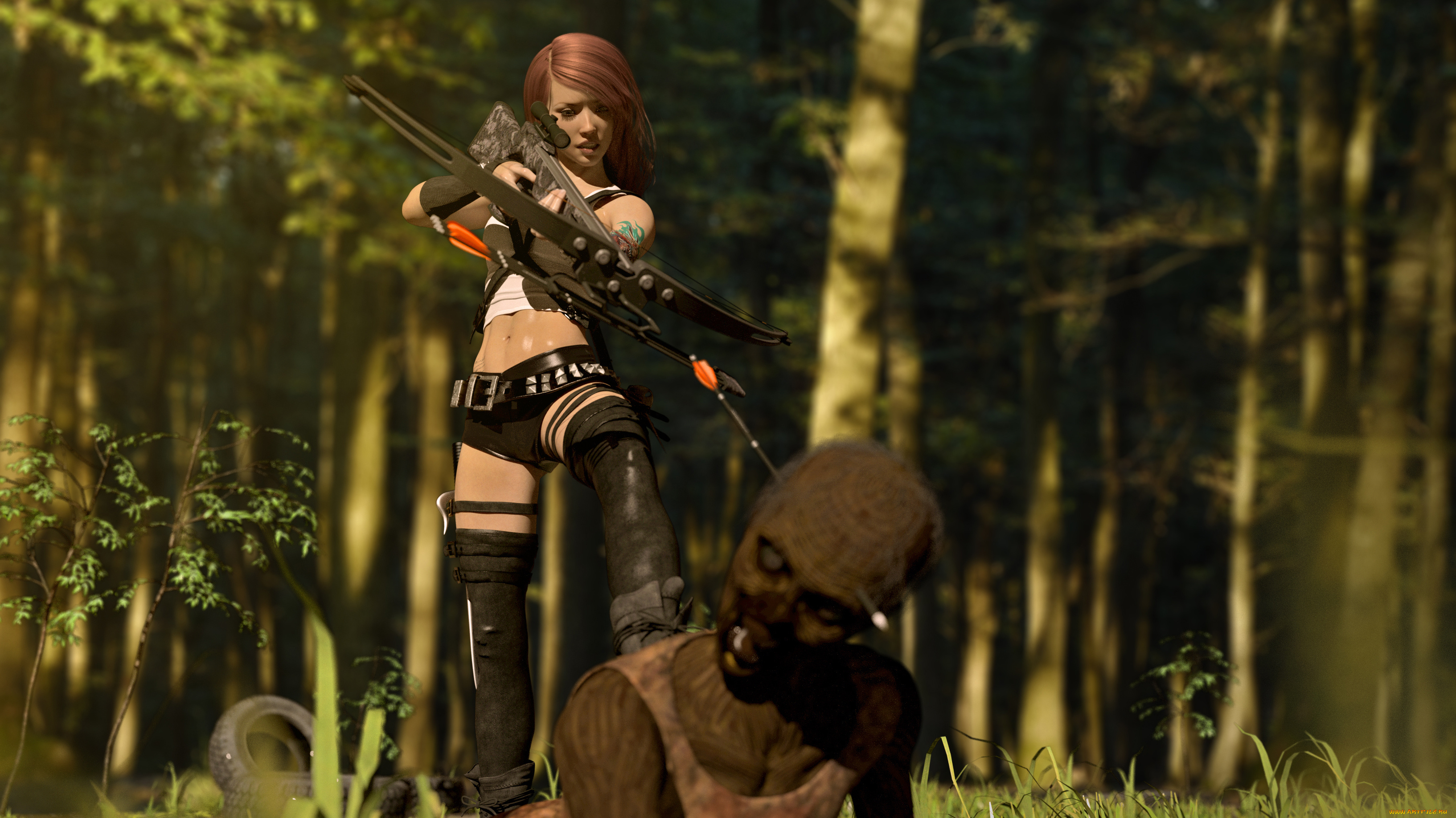 3д, графика, фантазия, , fantasy, оружие, фон, взгляд, девушка