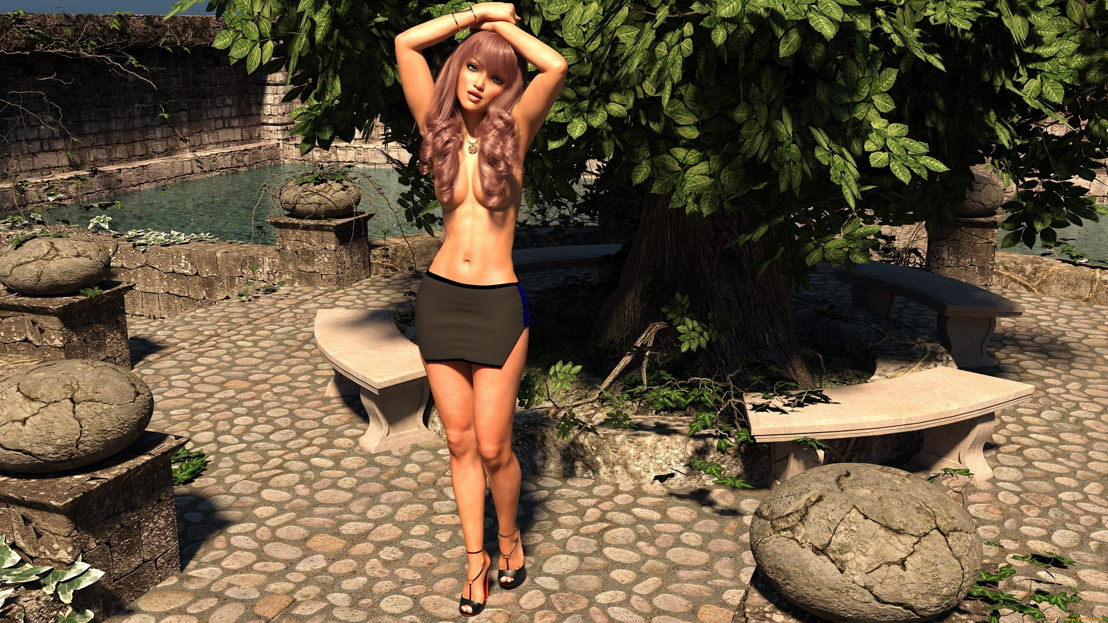 3д, графика, люди, , people, девушка, взгляд, фон