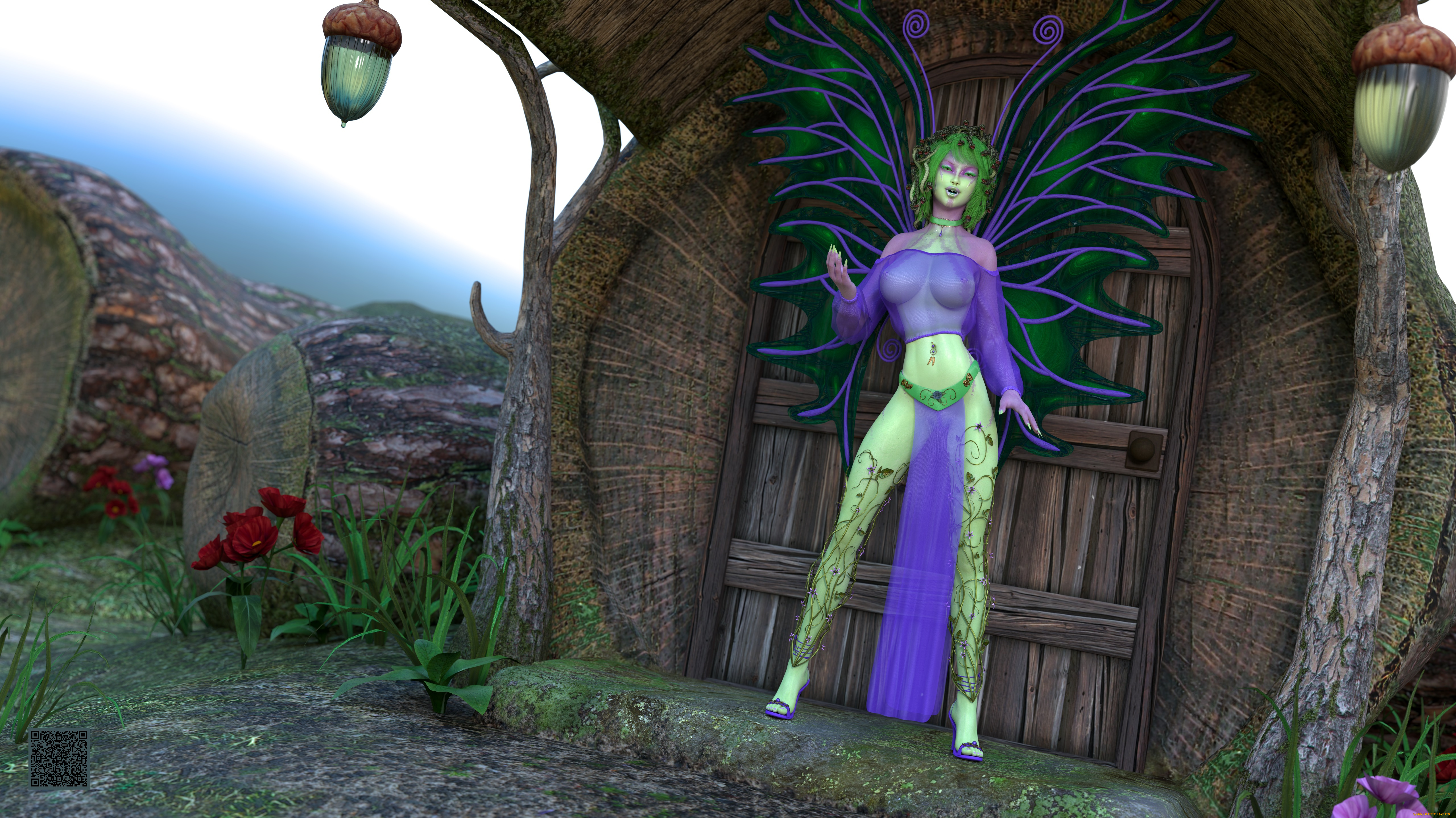 3д, графика, существа, , creatures, фон, девушка, горгона, взгляд