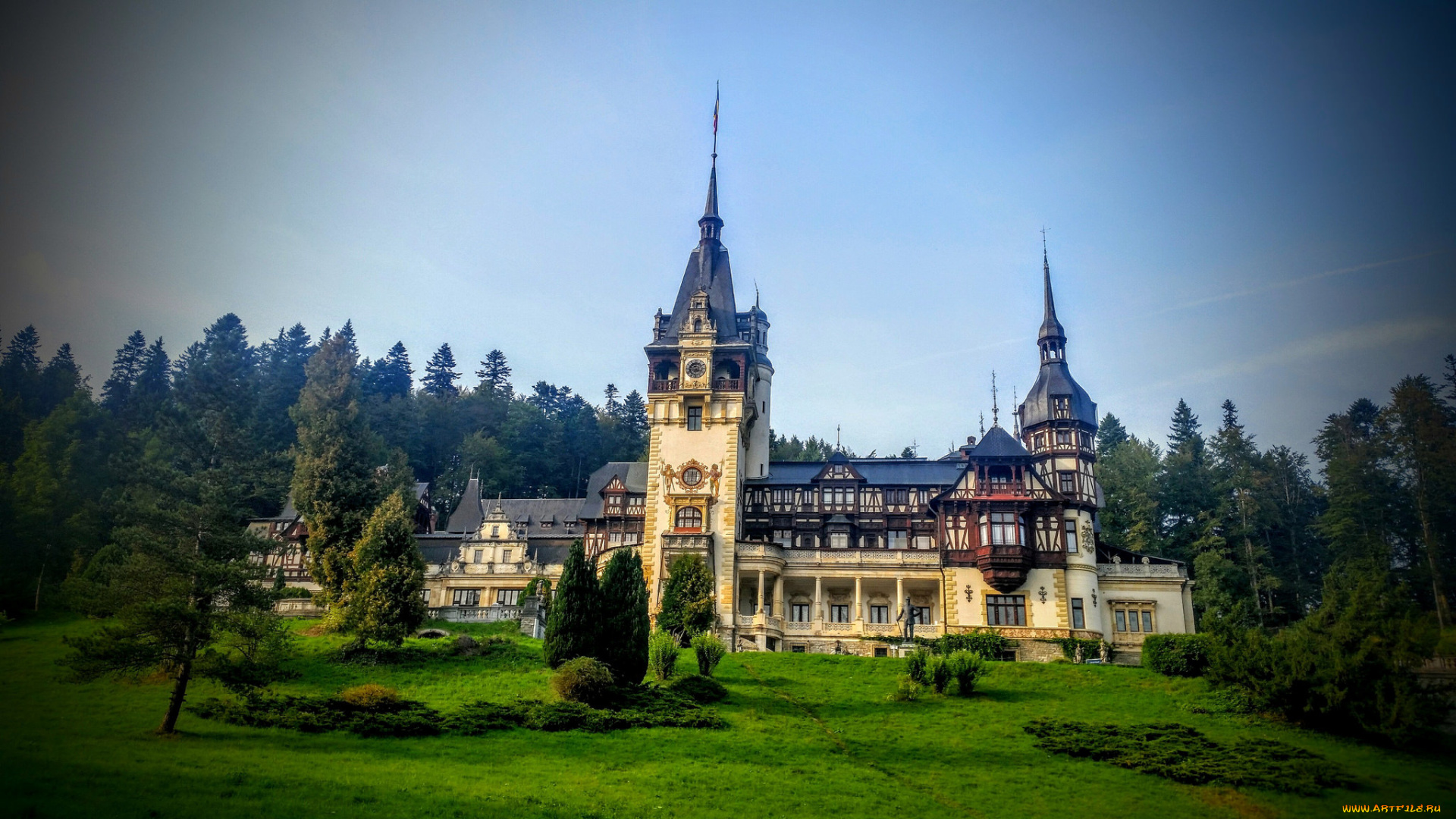 peles, castle, -, romania, города, -, дворцы, , замки, , крепости, простор