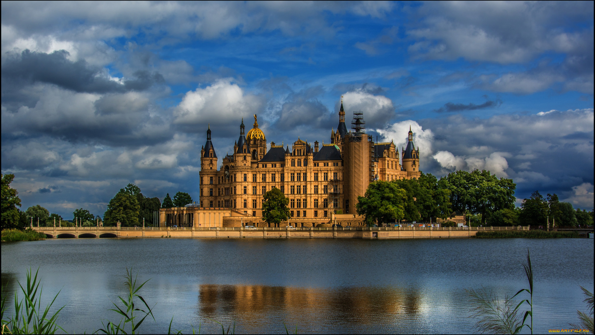 schwerin, города, замки, германии, простор