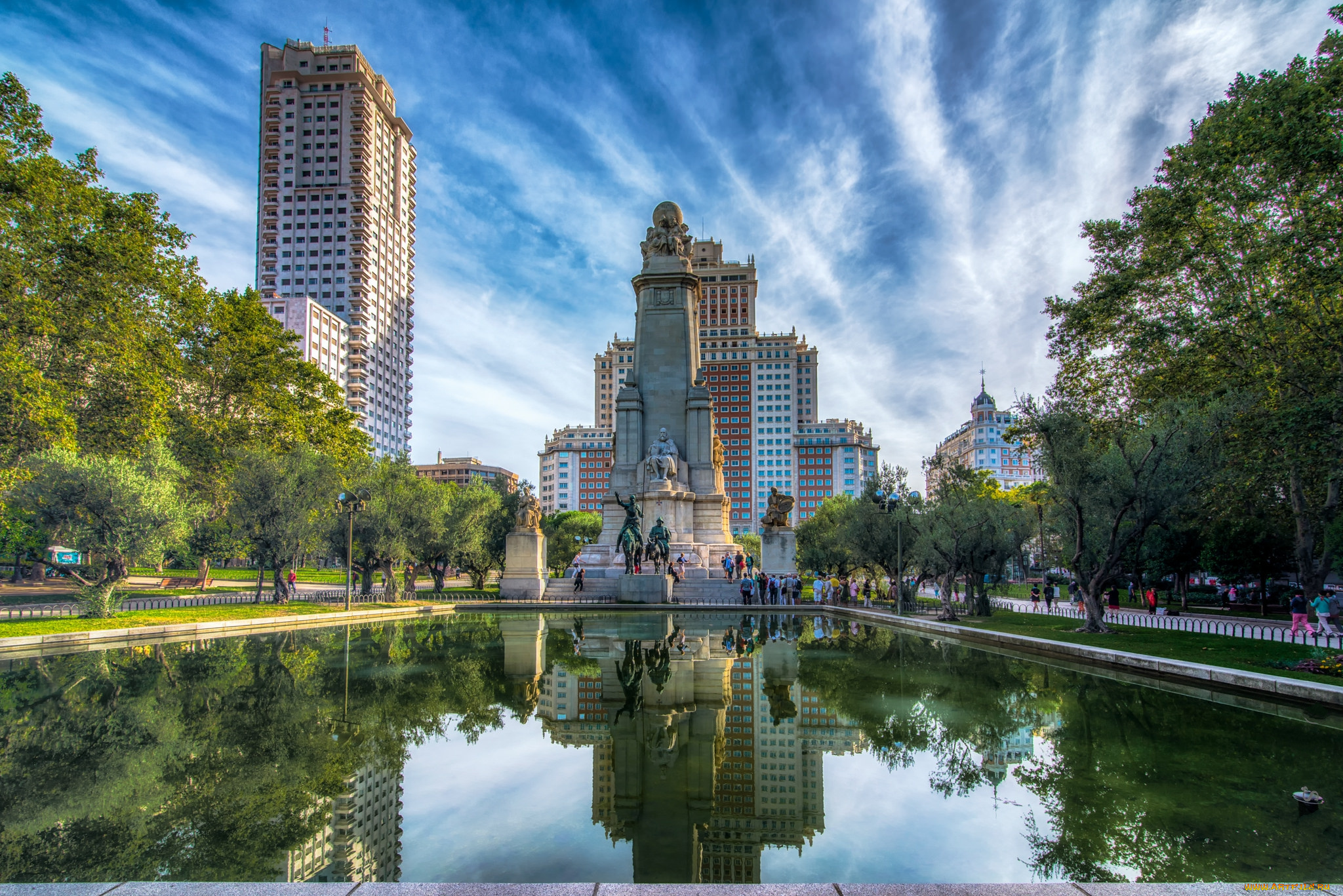 plaza, de, espa&, 241, , madrid, города, мадрид, , испания, простор