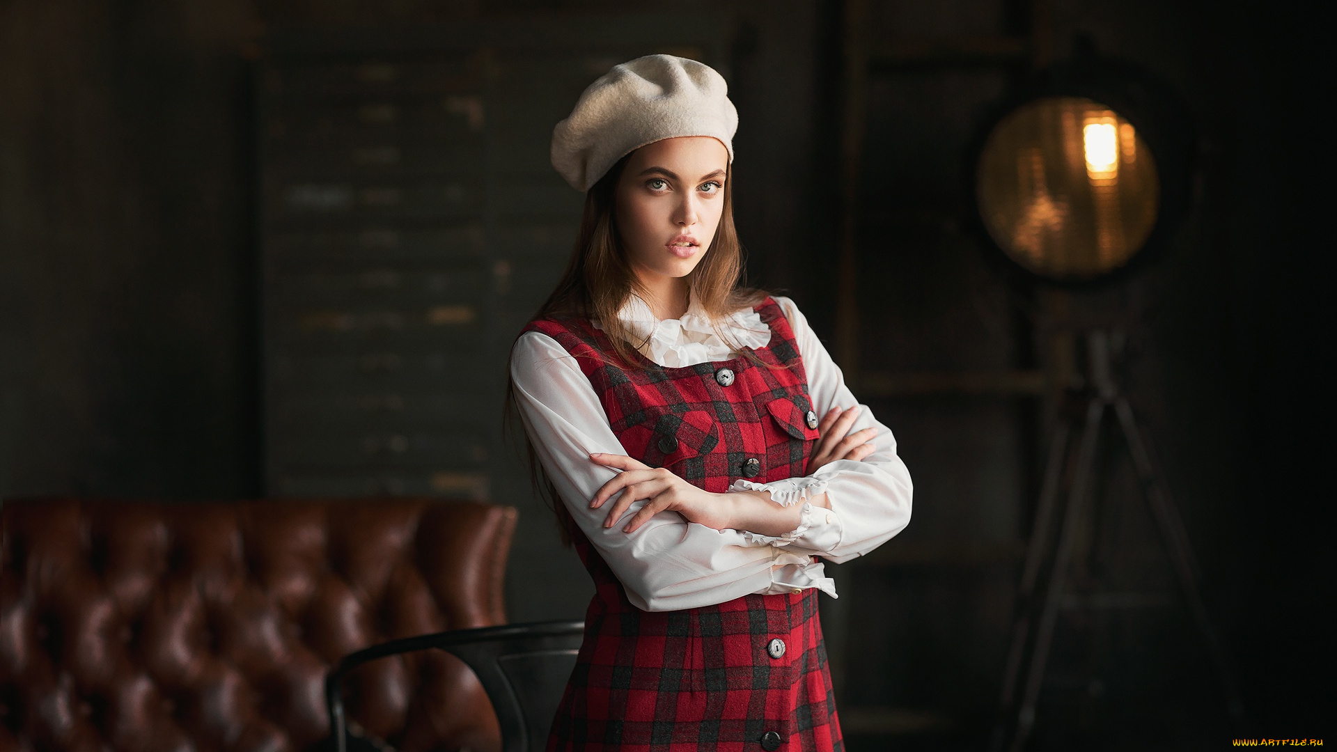 девушки, -, брюнетки, , шатенки, берет, платье, блузка