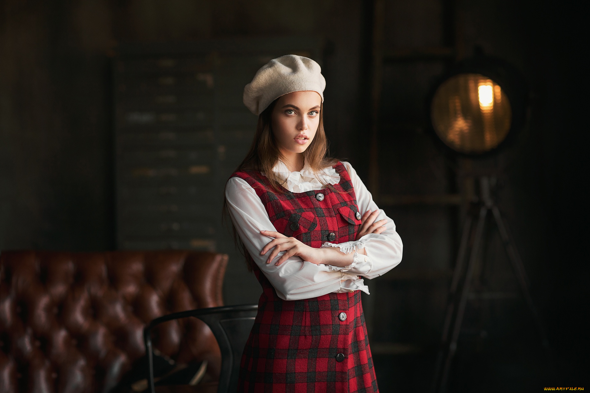 девушки, -, брюнетки, , шатенки, берет, платье, блузка