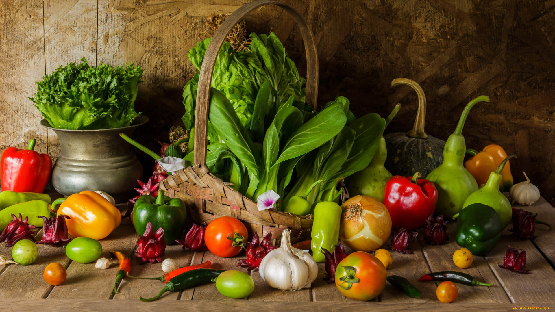 еда, овощи, тыква, перец, помидоры, чеснок