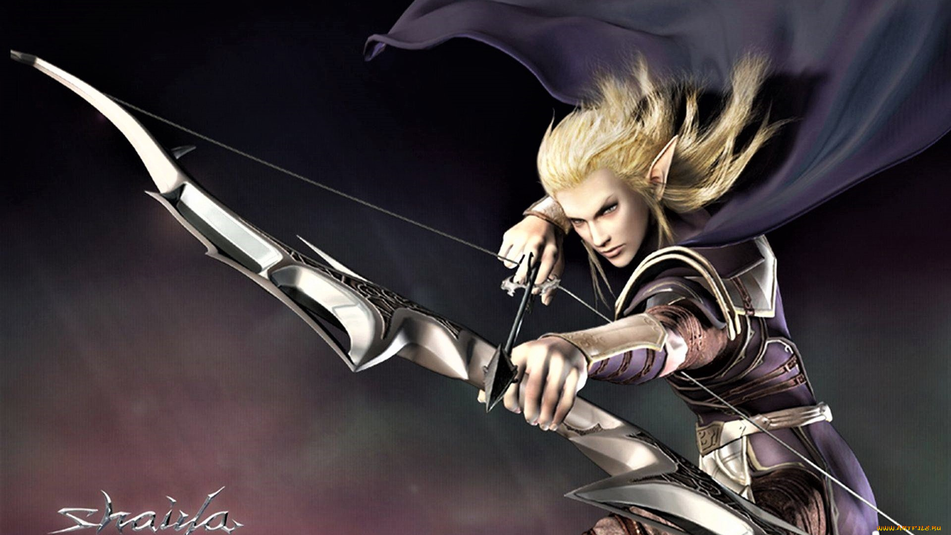 видео, игры, shaiya, , light, and, darkness, эльф, лук, плащ