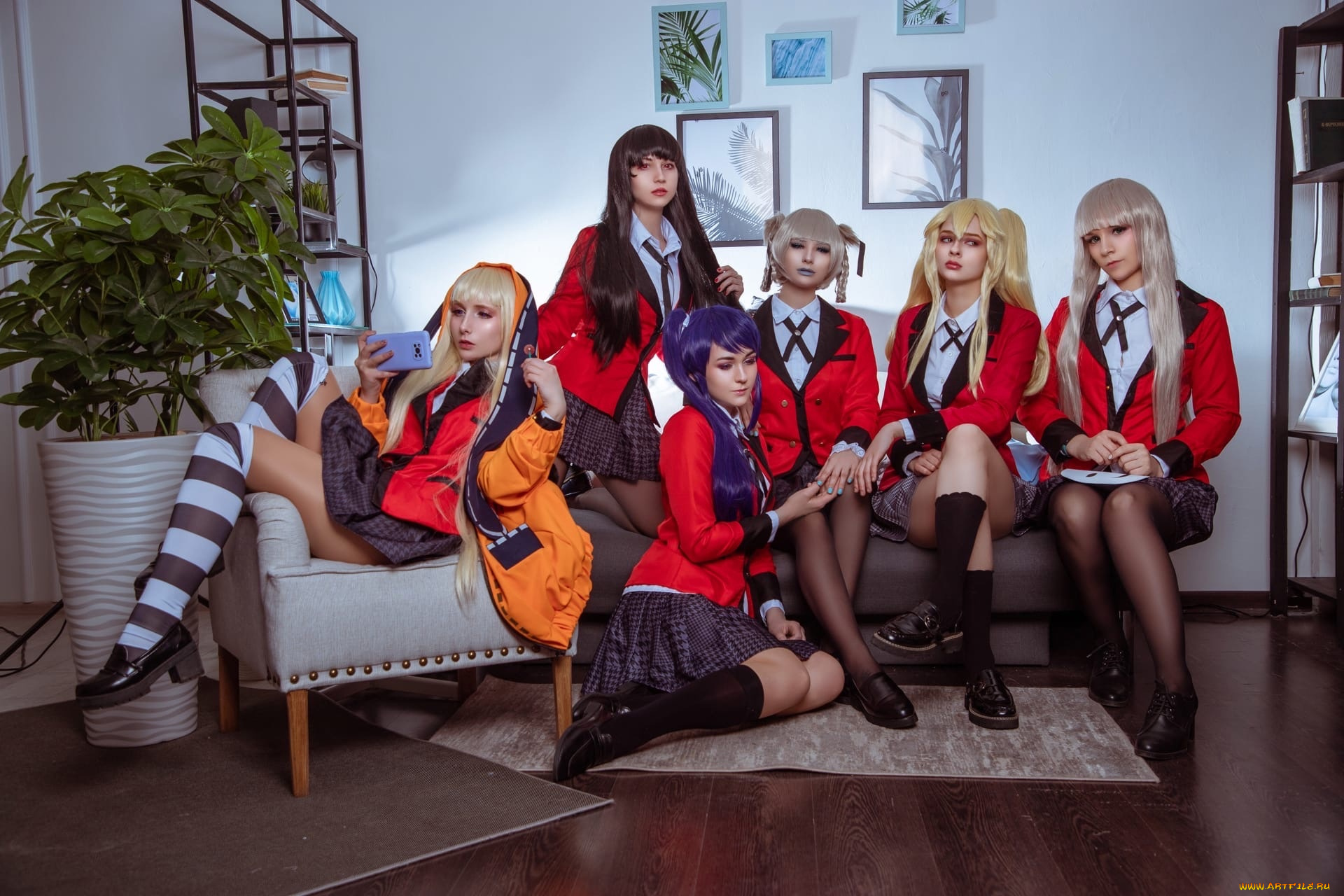 девушки, -, креатив, , косплей, костюмы, образы, диван