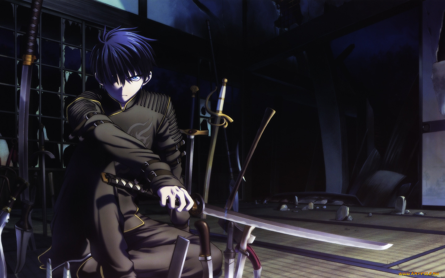 аниме, weapon, blood, technology