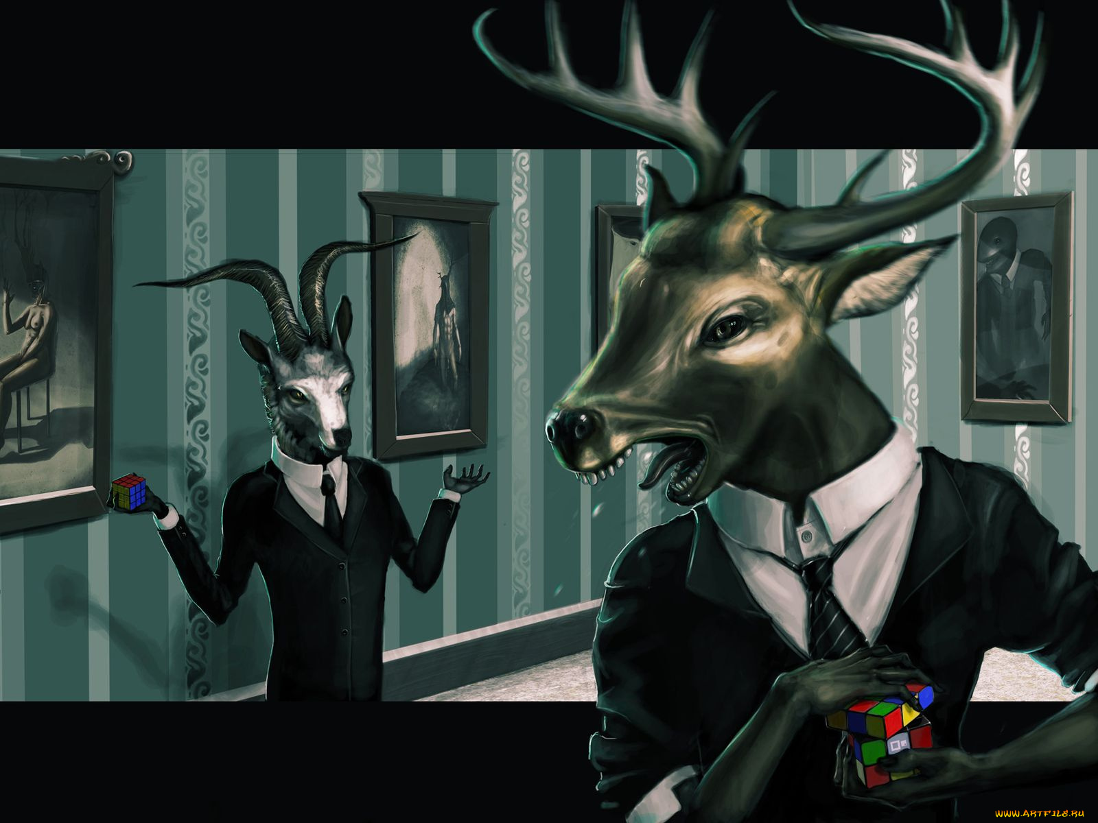 рисованные, животные