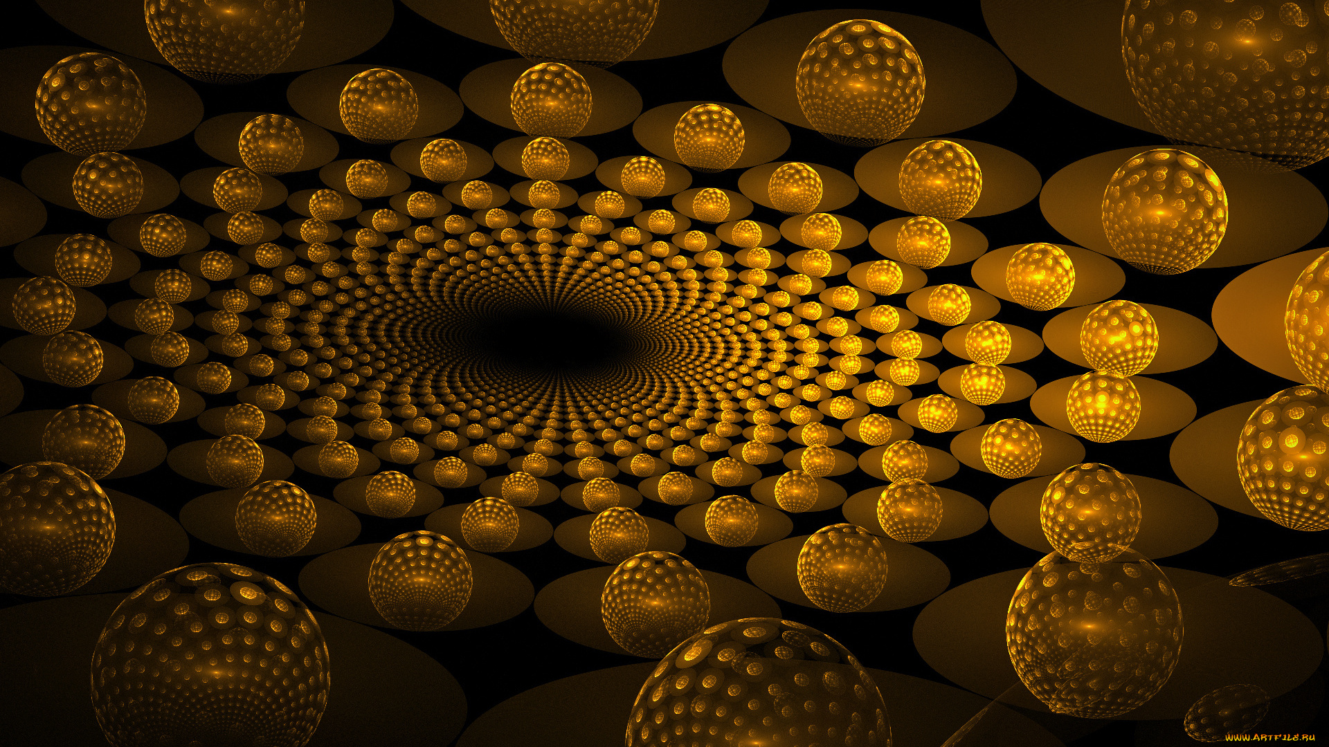 3д, графика, fractal, фракталы, коричневый, фрактал, шары