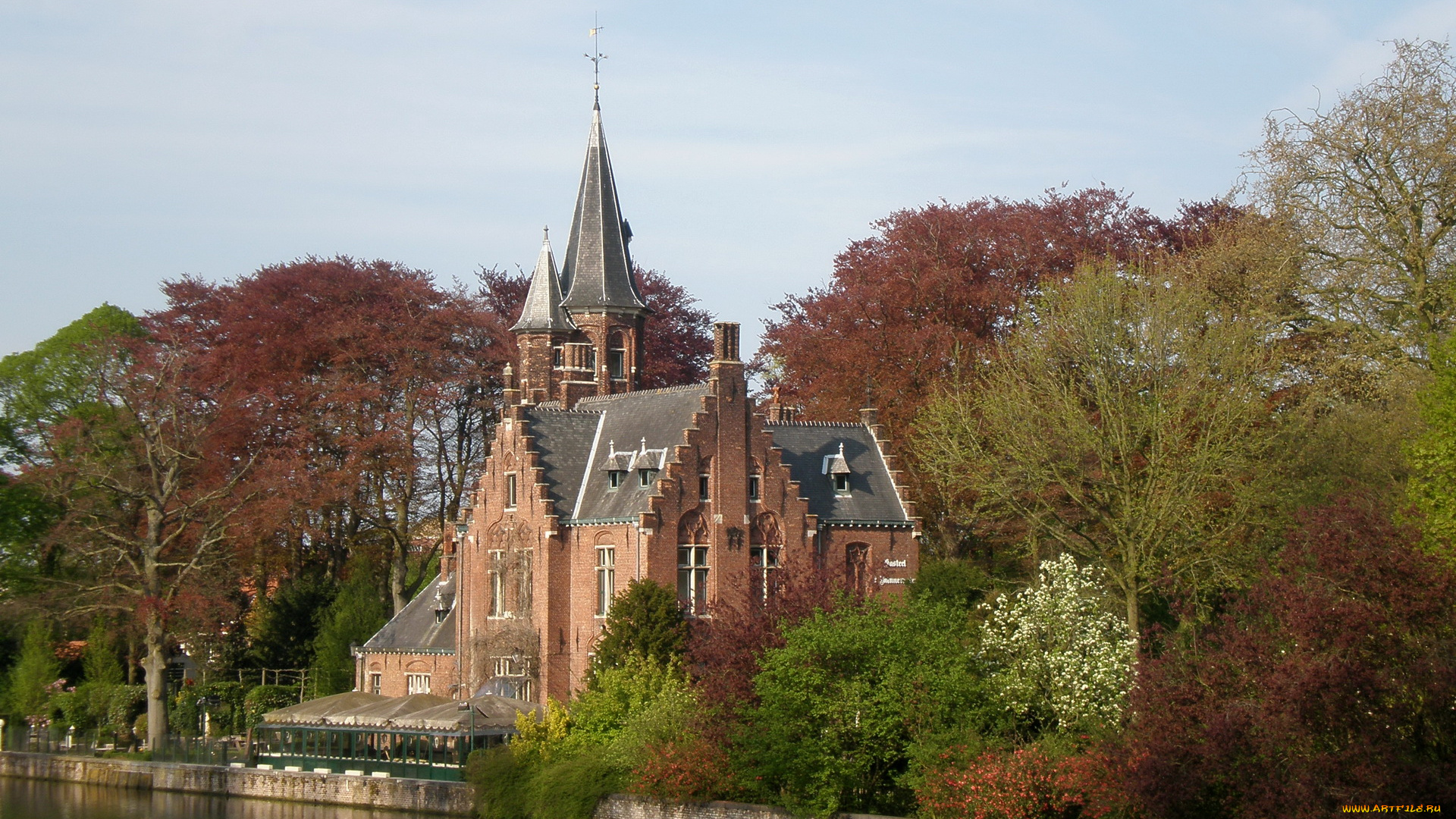 города, дворцы, замки, крепости, деревья, замок, река