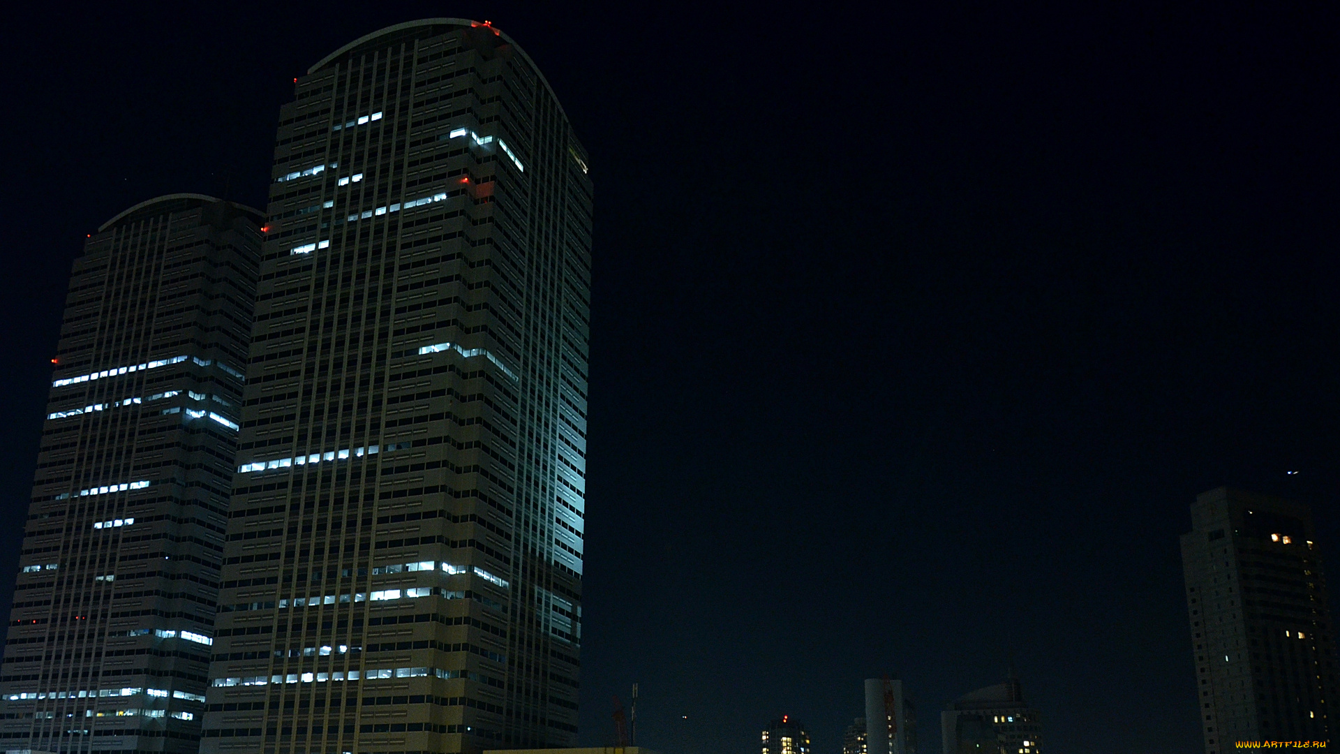 города, здания, дома, огни