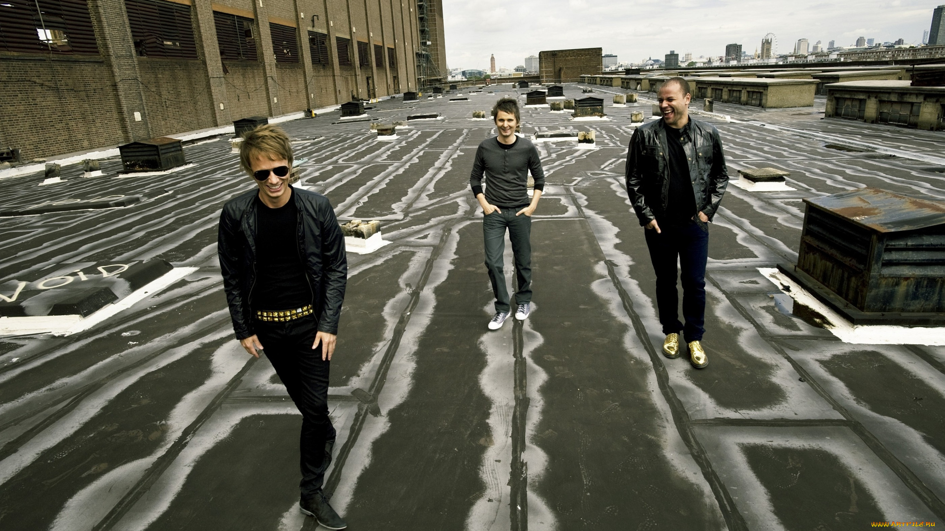 музыка, muse, рок-группа, музыканты, крыша