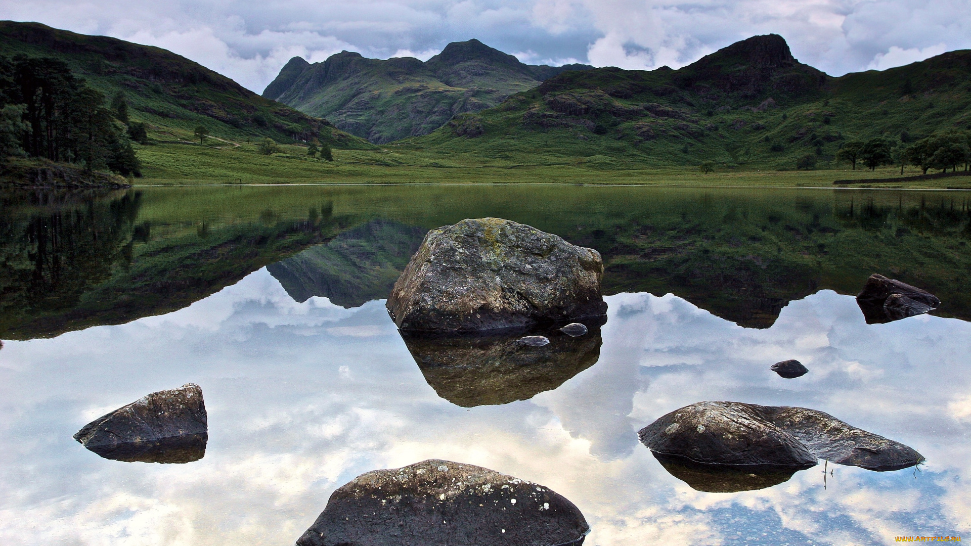 природа, реки, озера, вода, камни, горы