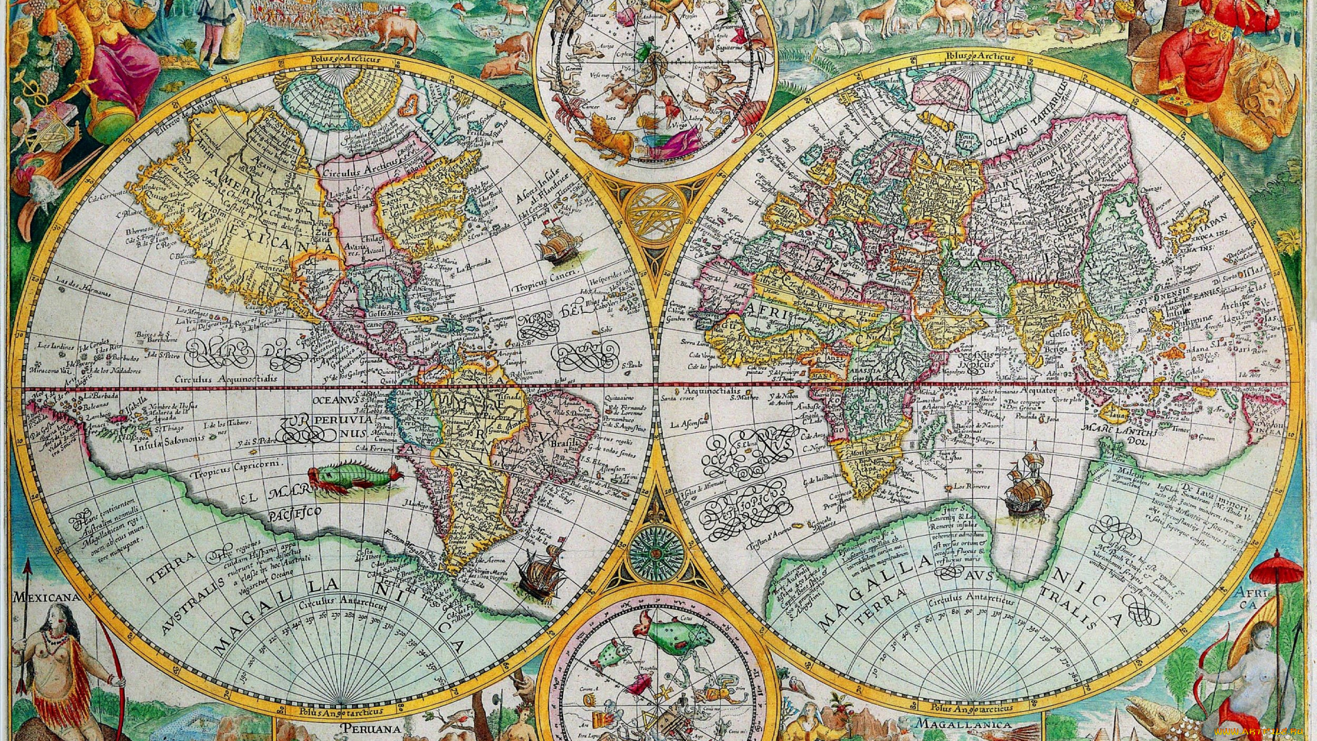 разное, глобусы, карты, старинный, карта, мира