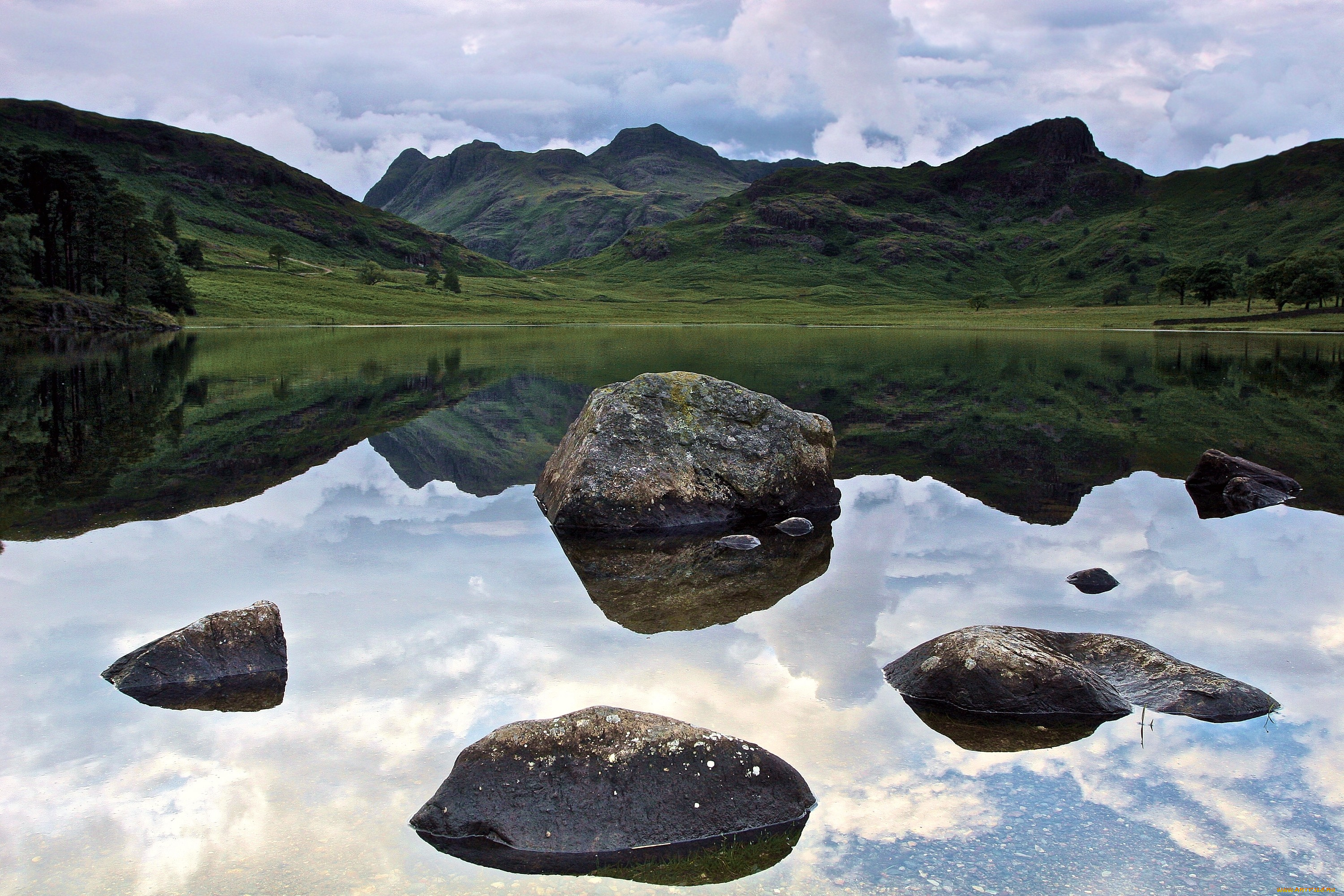 природа, реки, озера, вода, камни, горы