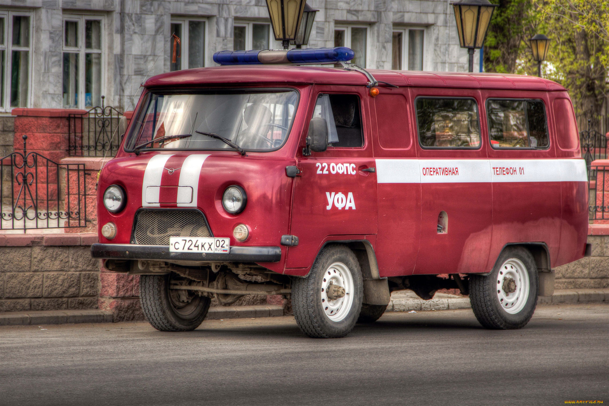 автомобили, уаз, пожарнаЯ, сирена, красный