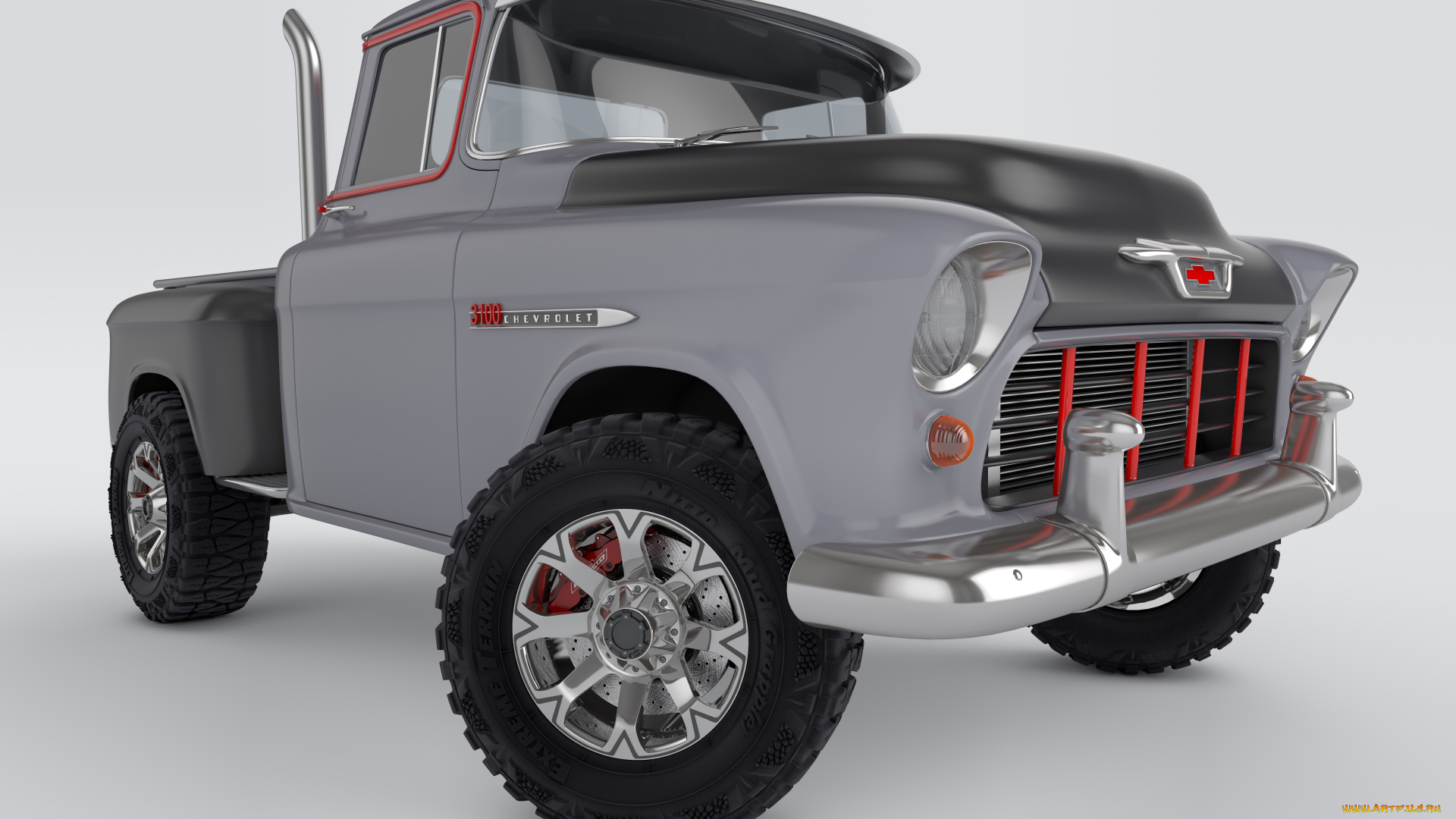 автомобили, 3д, 1955, pickup, 3100, chevrolet