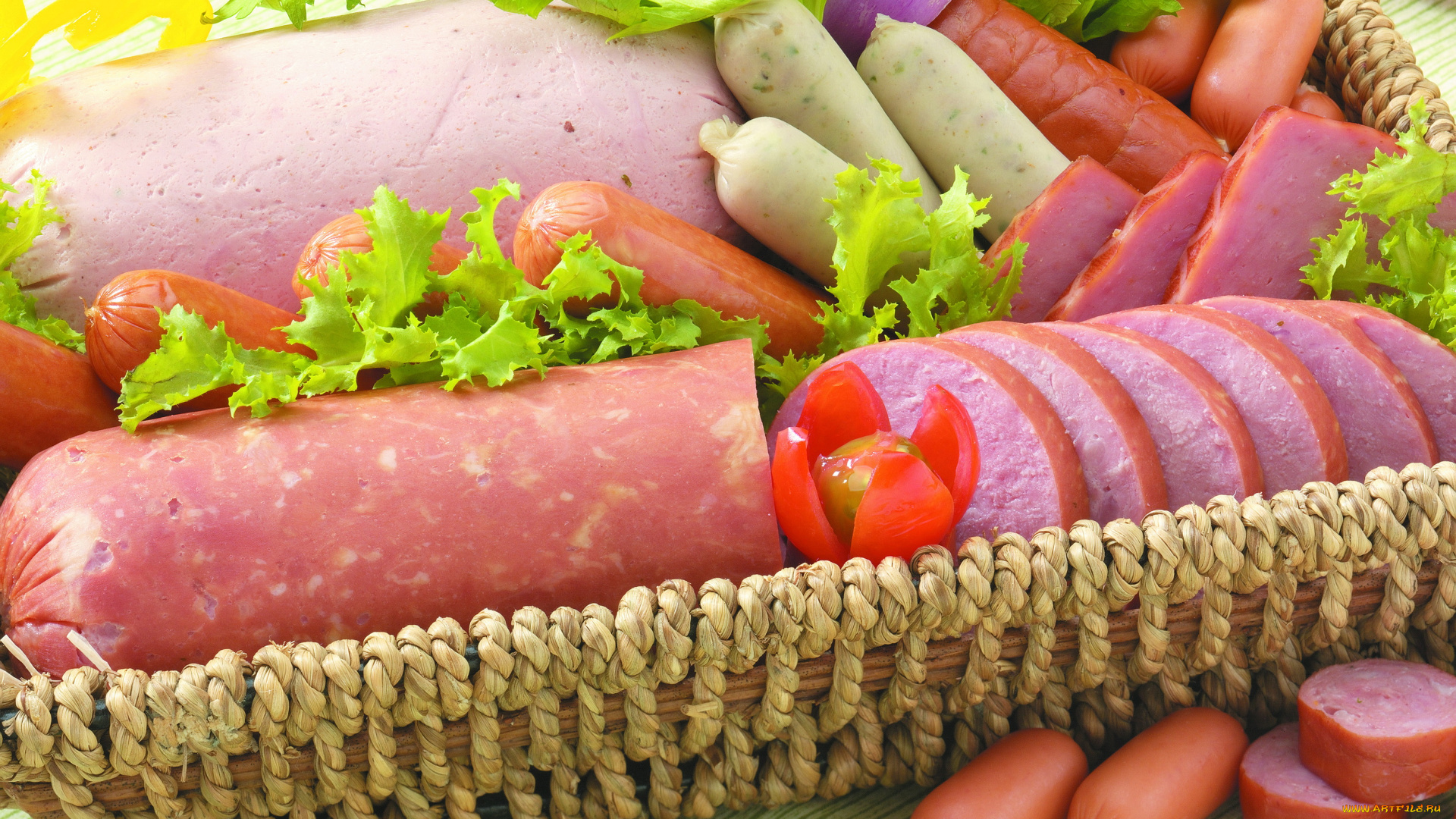 еда, колбасные, изделия, сосиски, салат, колбаса, ветчина