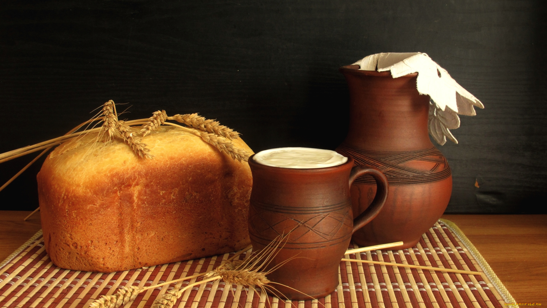 еда, масло, молочные, продукты, хлеб, сметана