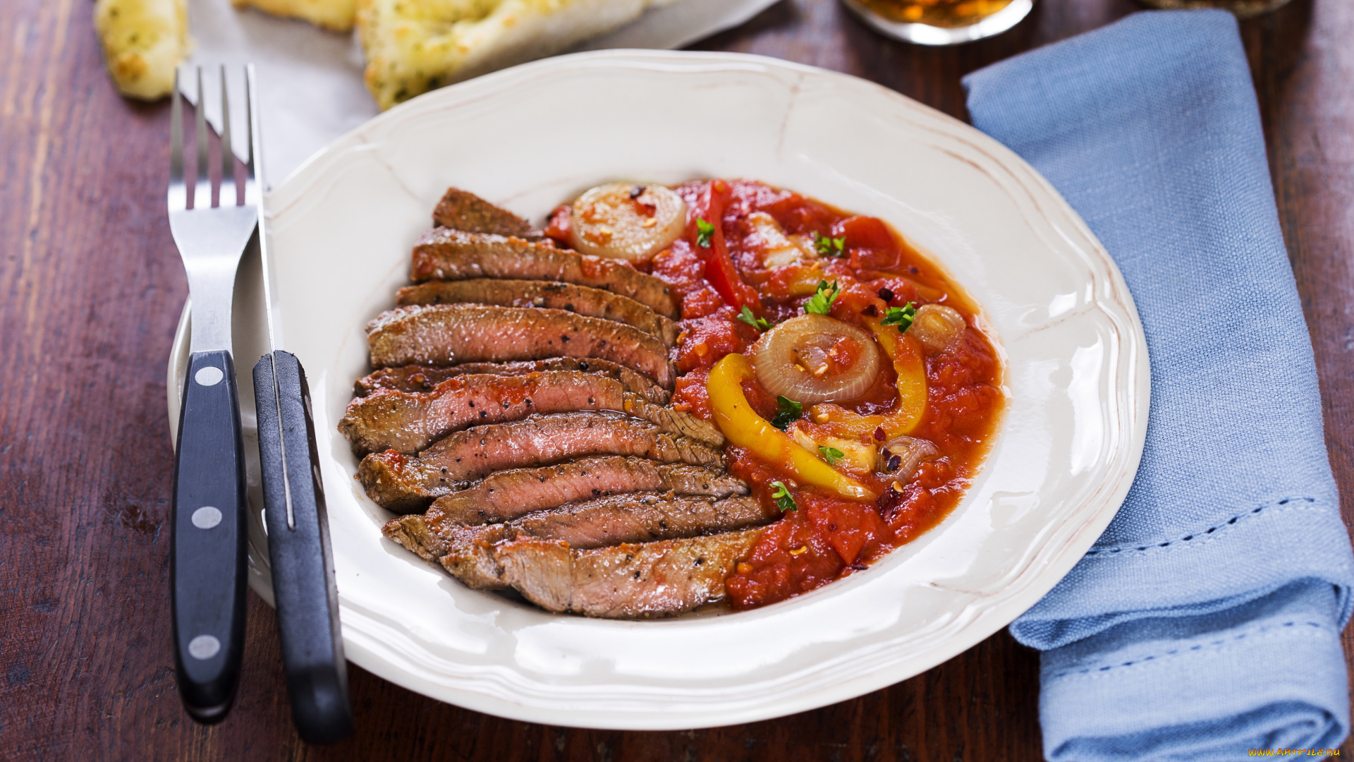 еда, мясные, блюда, лечо, мясо