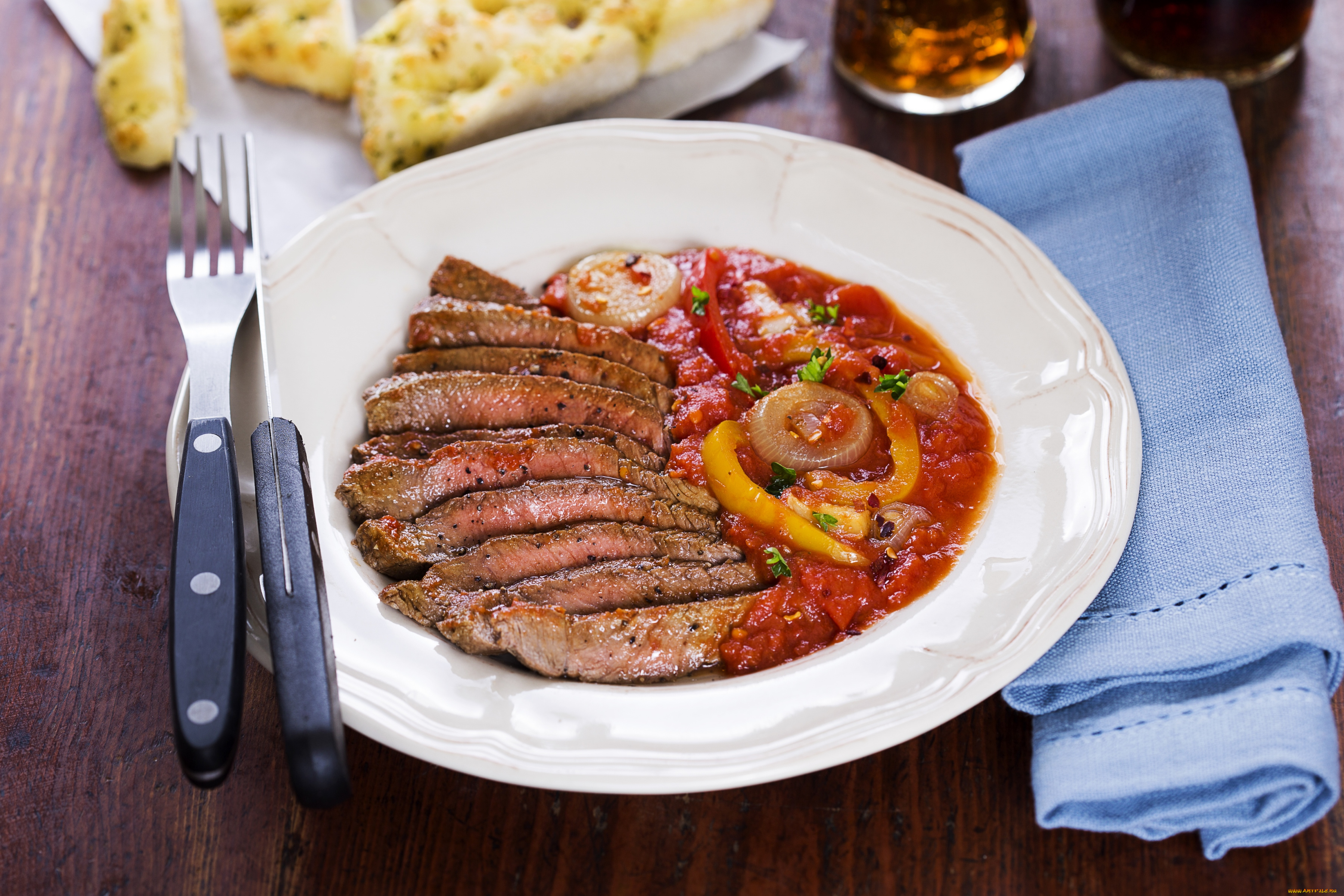 еда, мясные, блюда, лечо, мясо