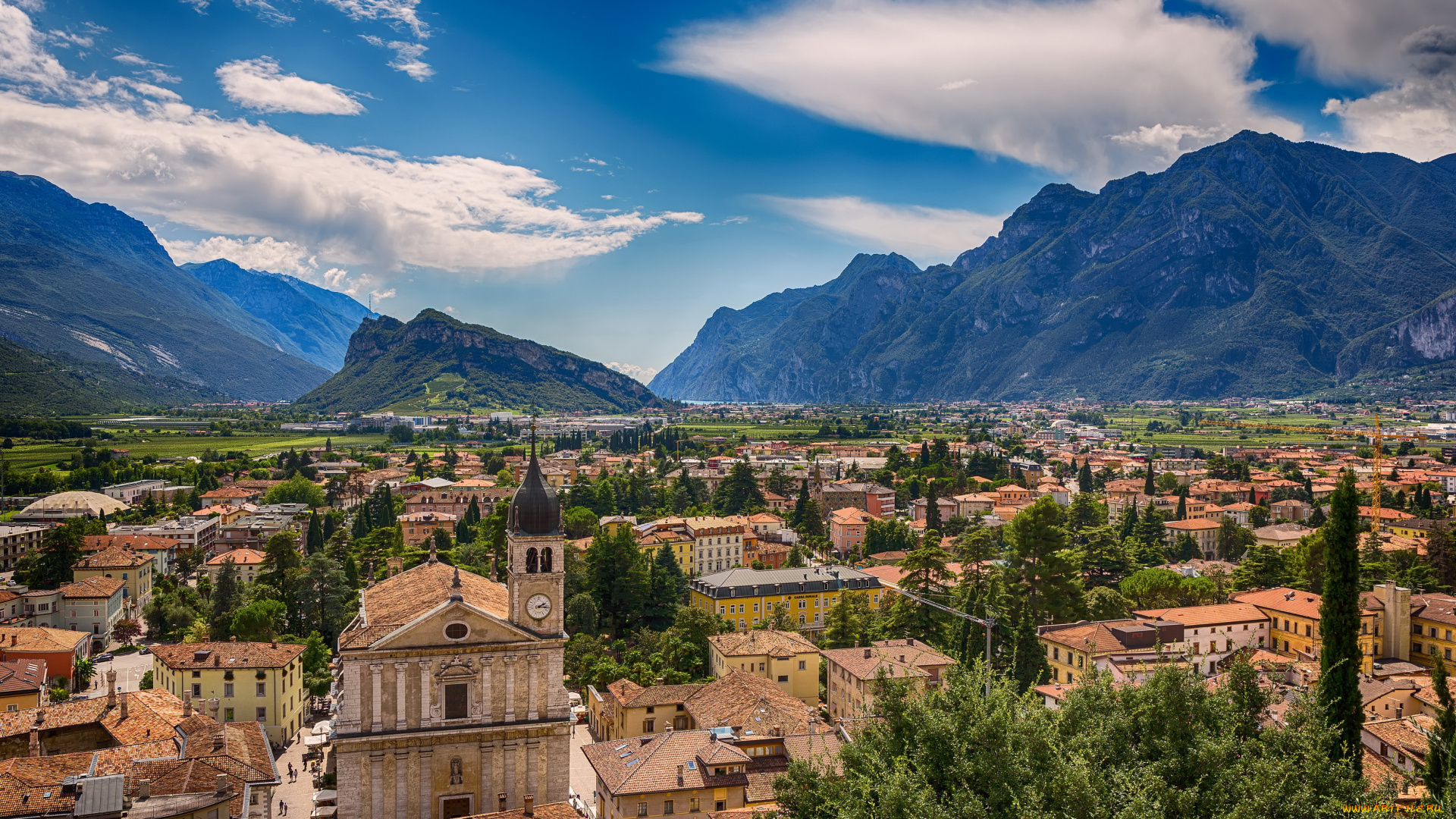 арко, , италия, города, -, панорамы, arco, арко, италия, дома, панорама